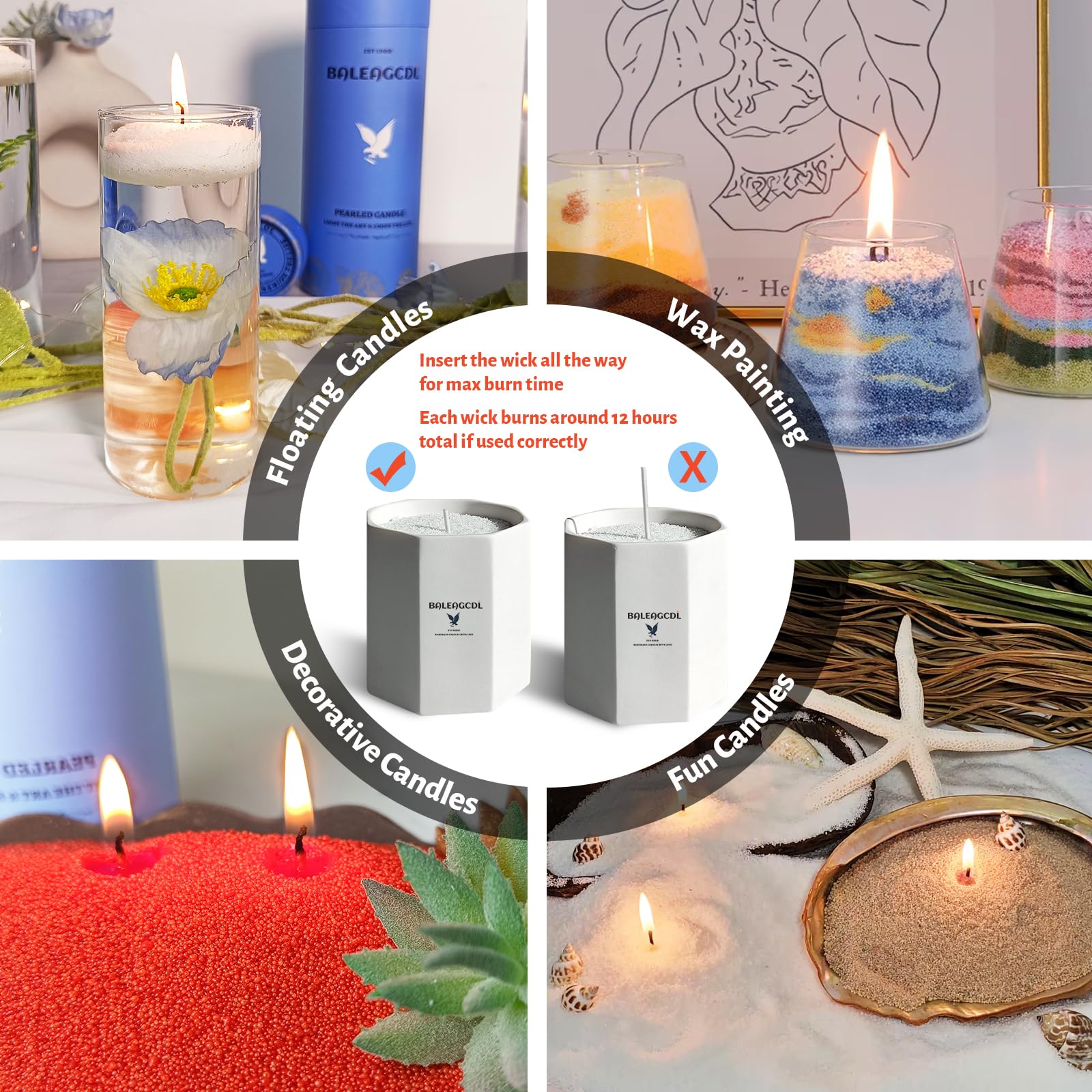 Camellia Scented Red Pearled Candle 18oz Luxury Sand Candle Granulated Wax (18 Ounce)