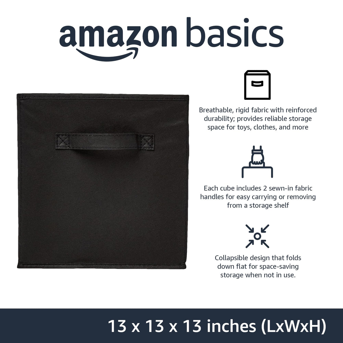 Collapsible Fabric Storage Cube Bins Organizer with Handles (6 Count)