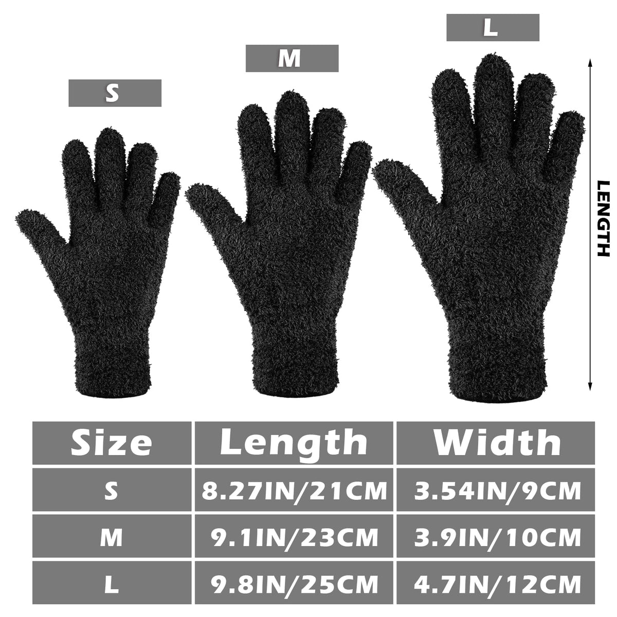 3 Pairs Microfiber Dusting Gloves for Plants Leaf (3 Count)