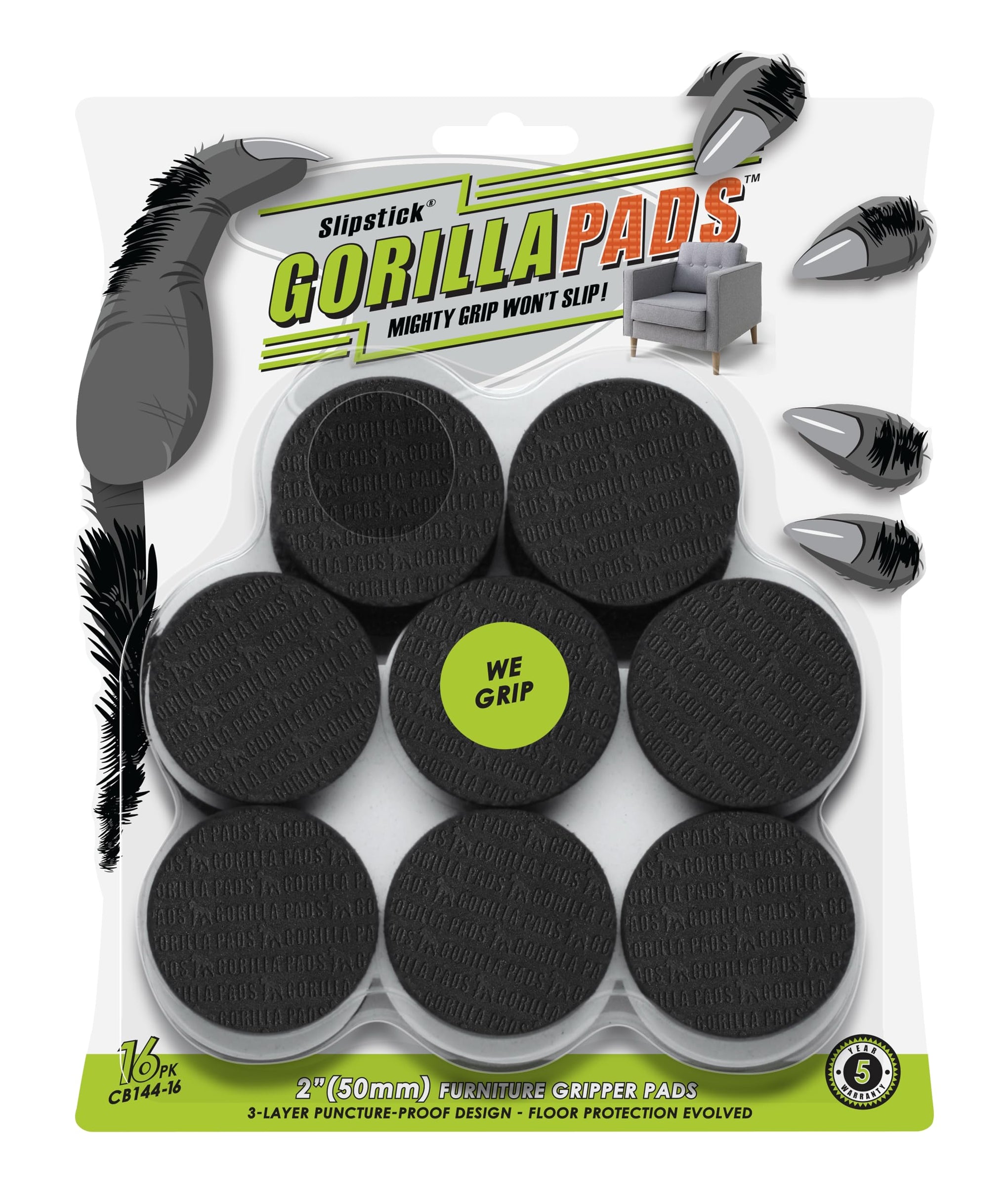 GorillaPads Non Slip Furniture Pads (16 Count)