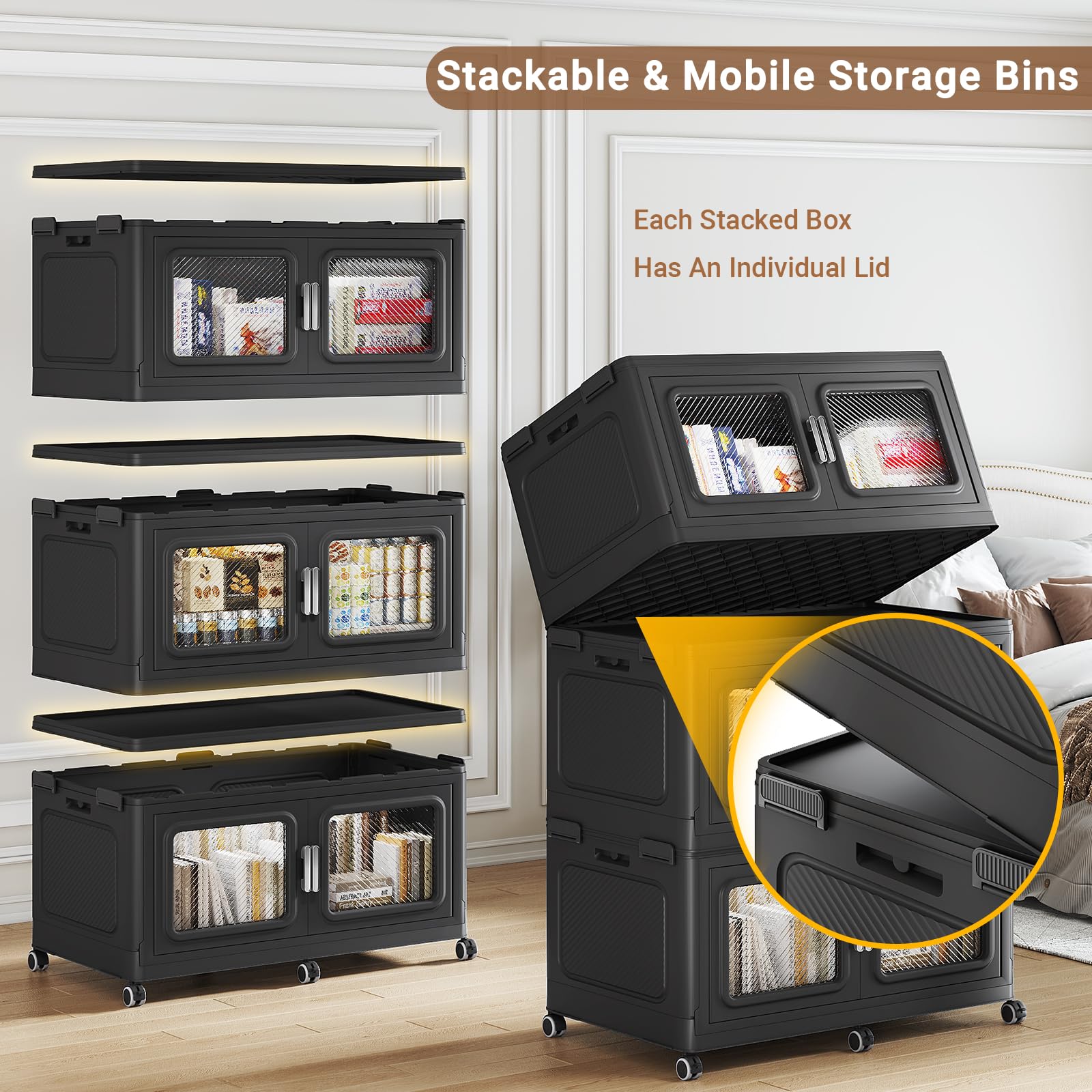 660 Qt Extra Large Stackable Storage Bin with Lids (3 Count)