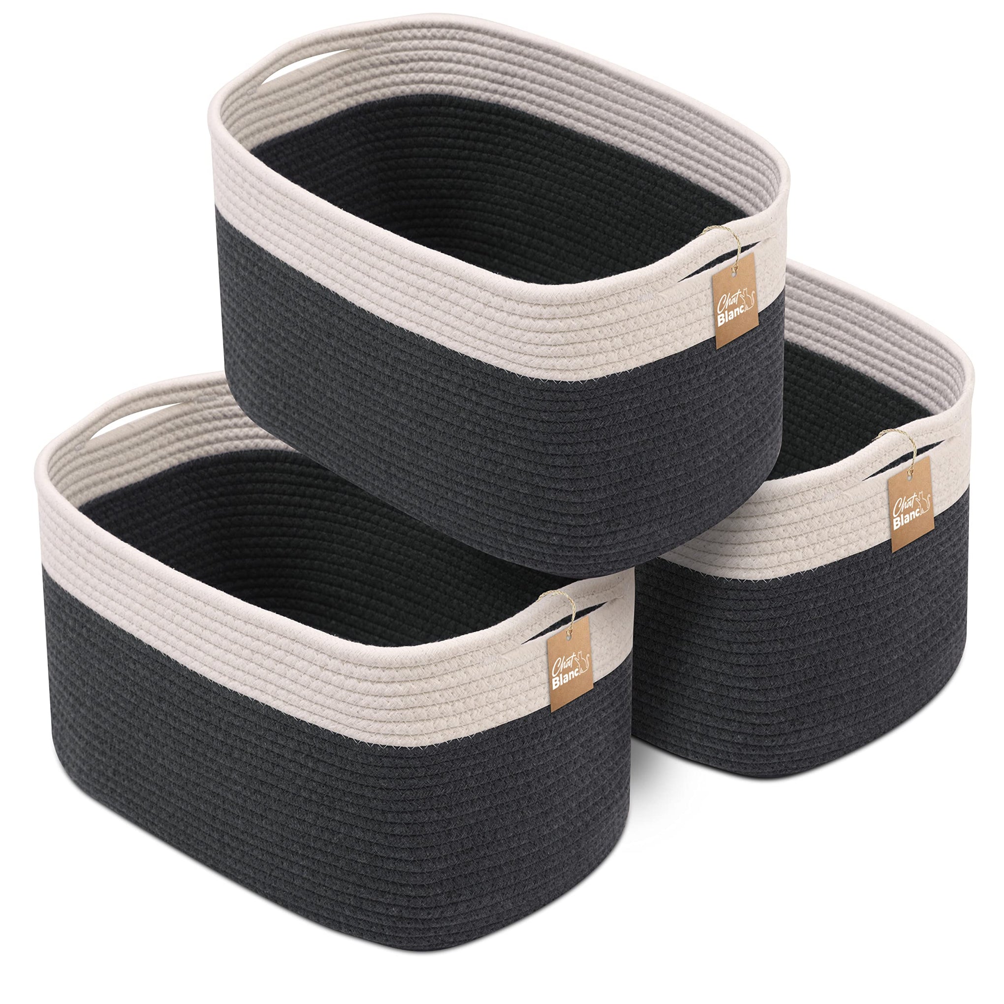 Cotton Rope Baskets for Organizing (3 Count)
