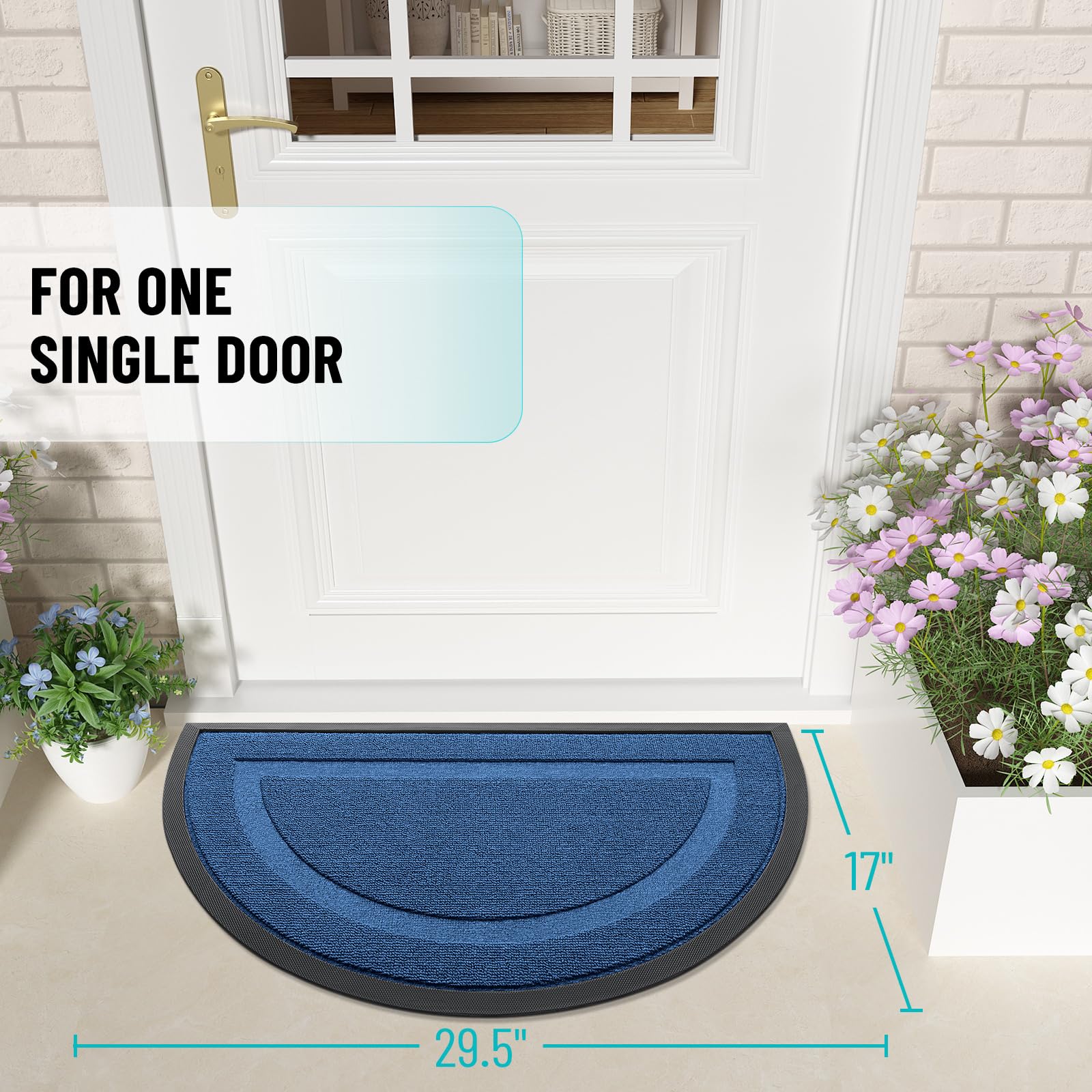 Half Circle Front Door Mat Outside 29.5x17 All