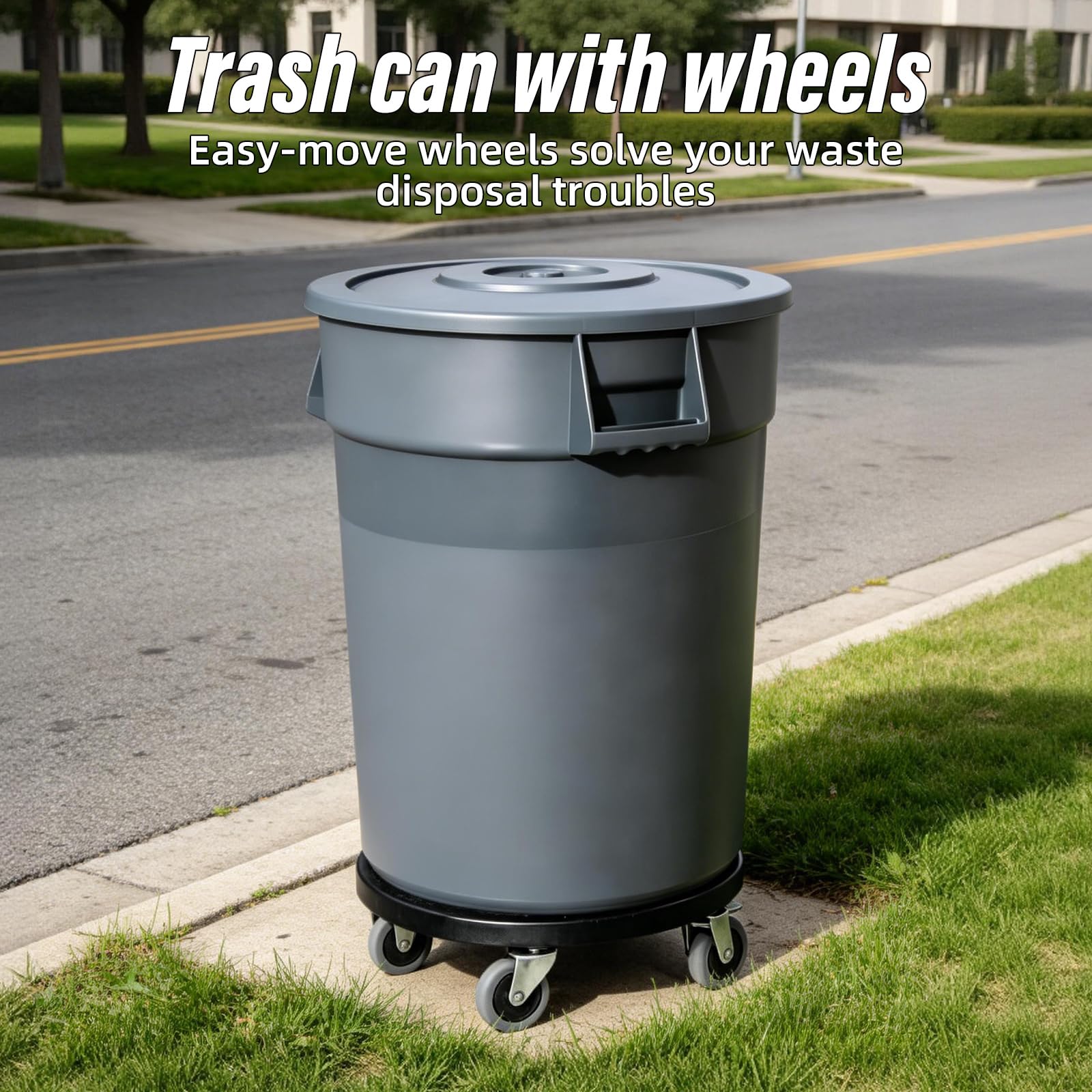 32 Gallon Trash Can with Lid and Wheels