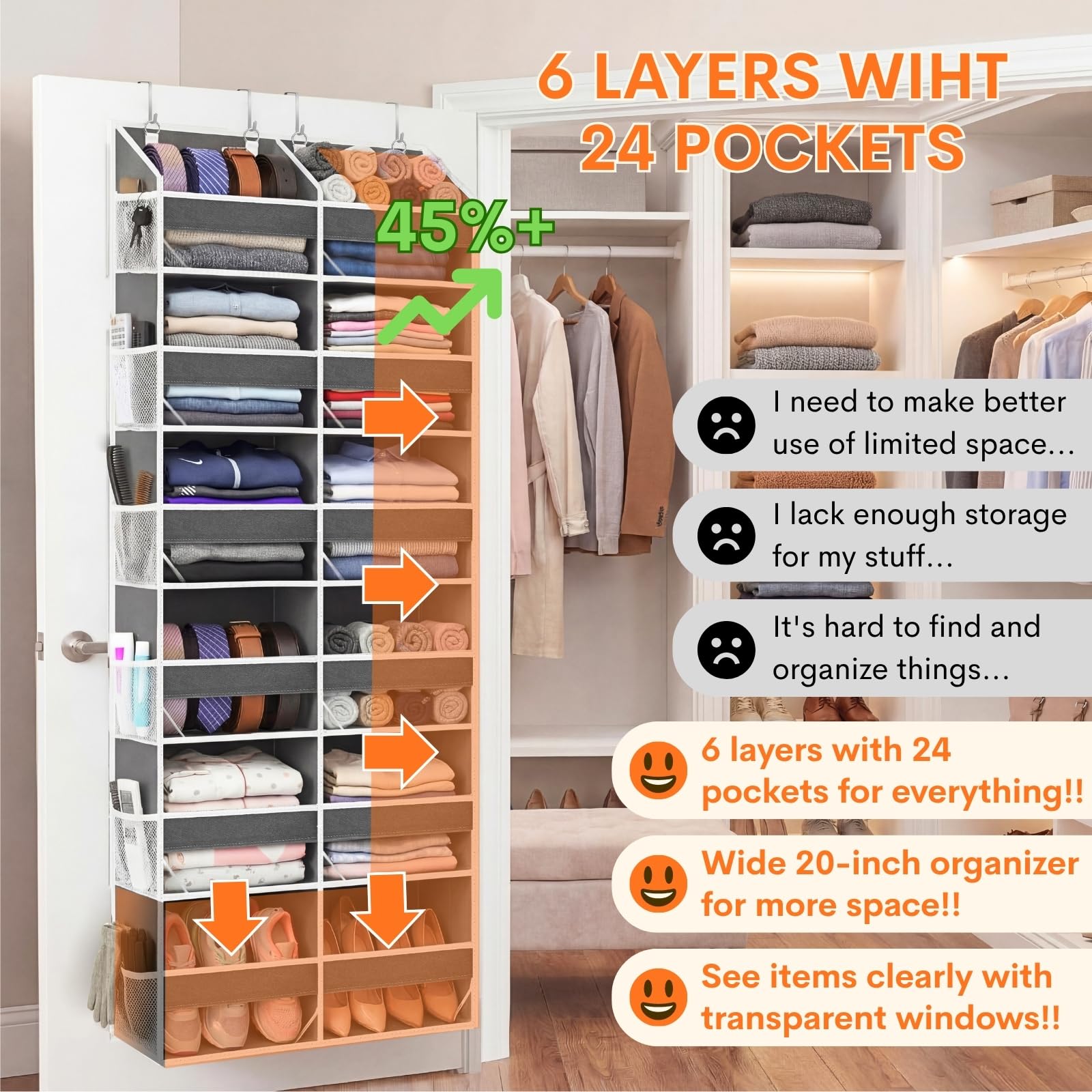 Over the Door Organizer 6 Tiers
