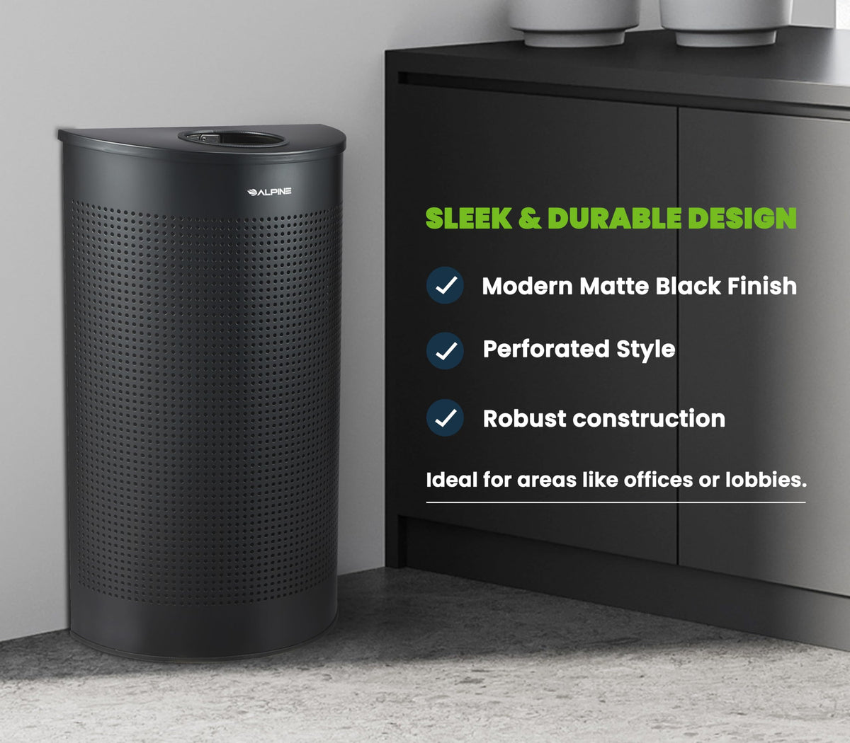 Half Round Trash Can Open Top