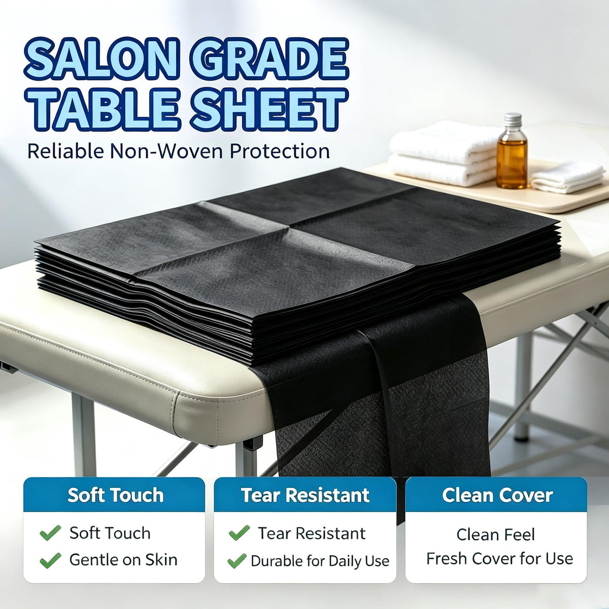 50 PCS Massage Table Sheet Disposable Spa Bed Cover 75"x31" Oil (50 Count)