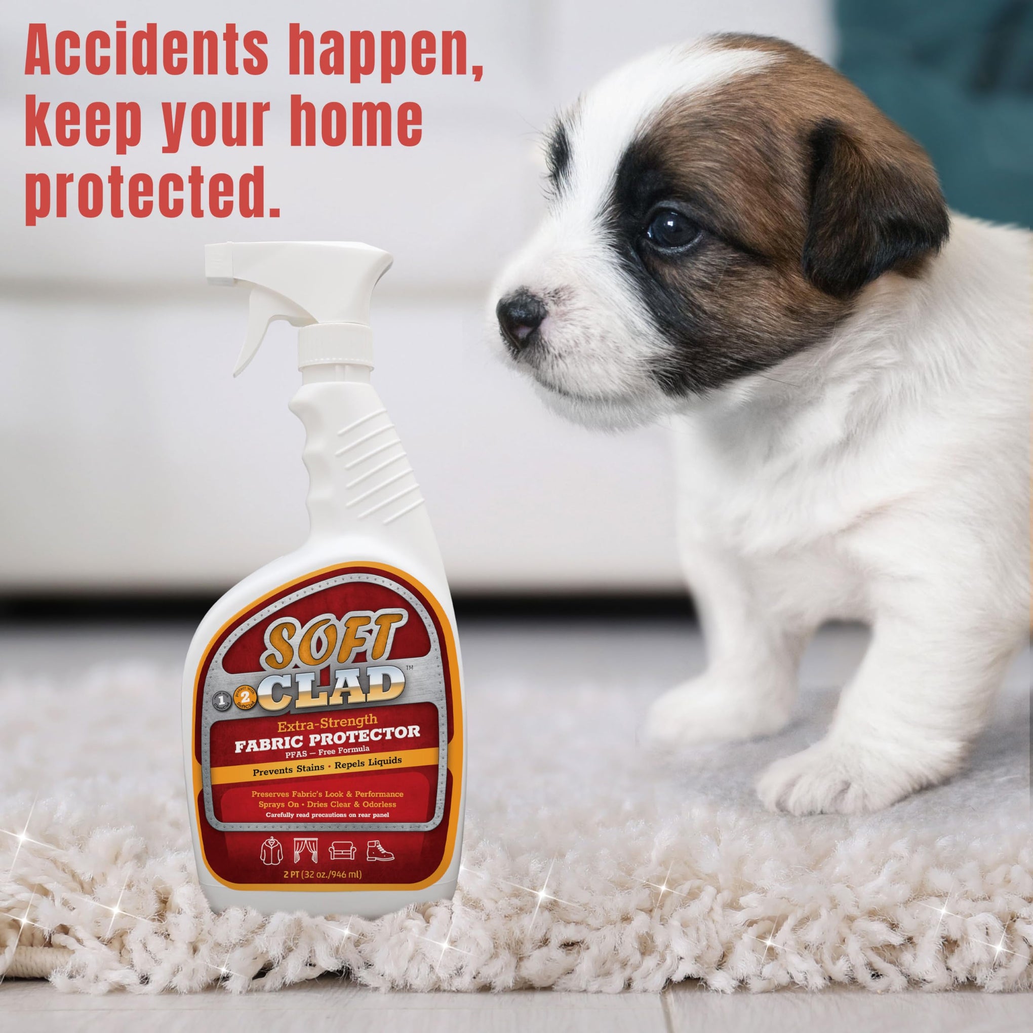 Extra Strength Fabric Protector Spray Prevents Stains and Repels Liquids. SoftClad Guards Furniture (32 Fl Oz)