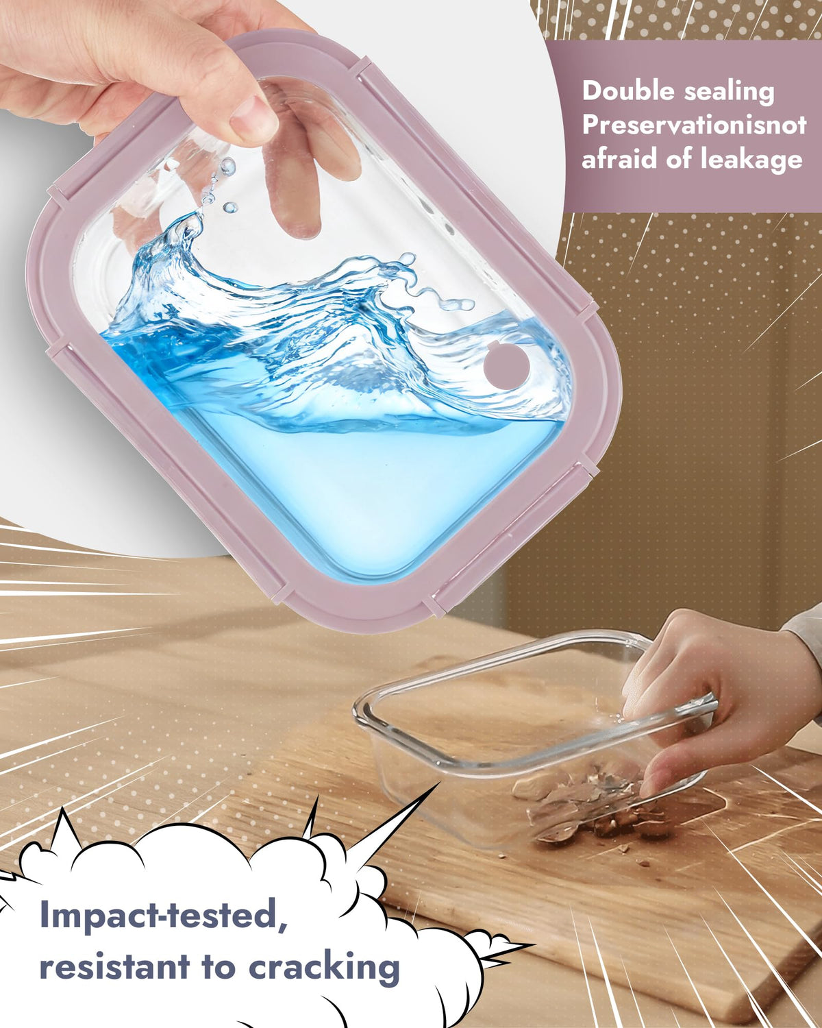 12 Pack Glass Containers with Tempered Lids (12 Count)