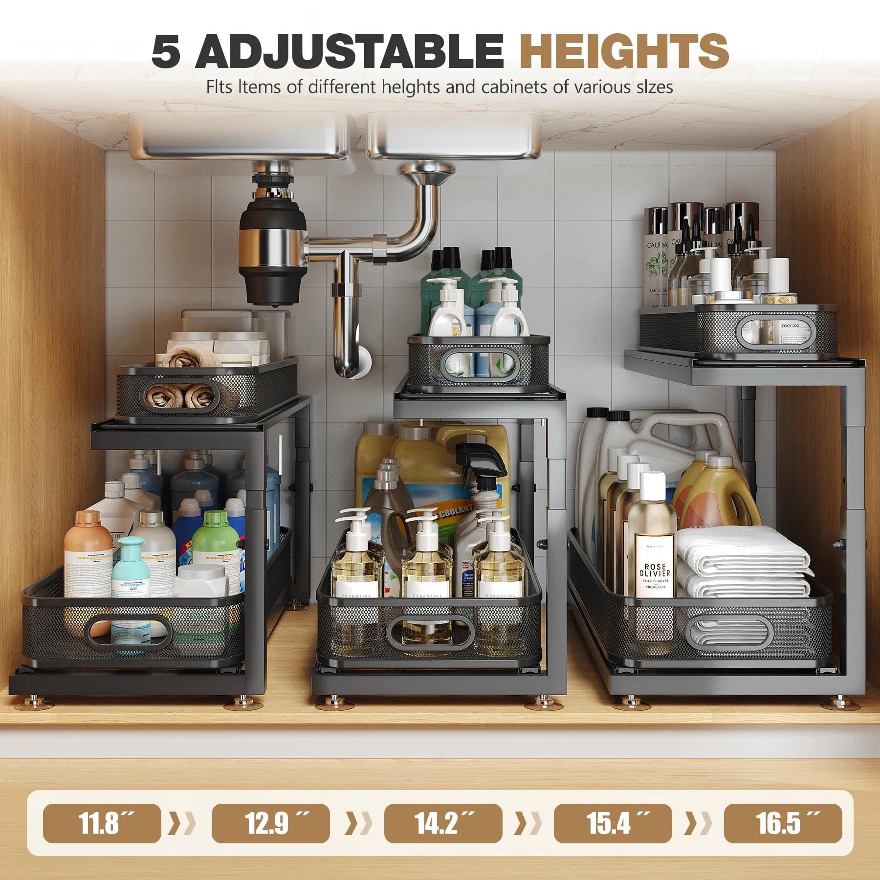 2 Pack 21.3 IN Depth Under Sink Organizer With Next (2 Count)