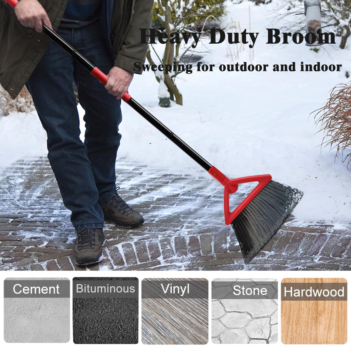 Heavy Duty Broom Outdoor and Indoor (2 Count)