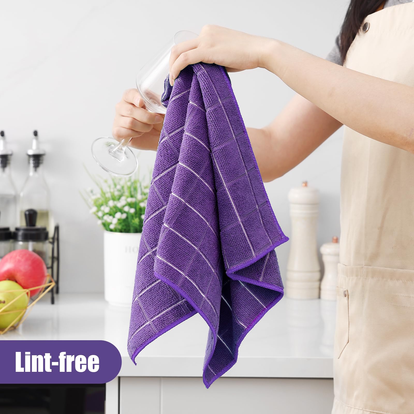 Microfiber Kitchen Towels and Dishcloths Sets (12 Count)