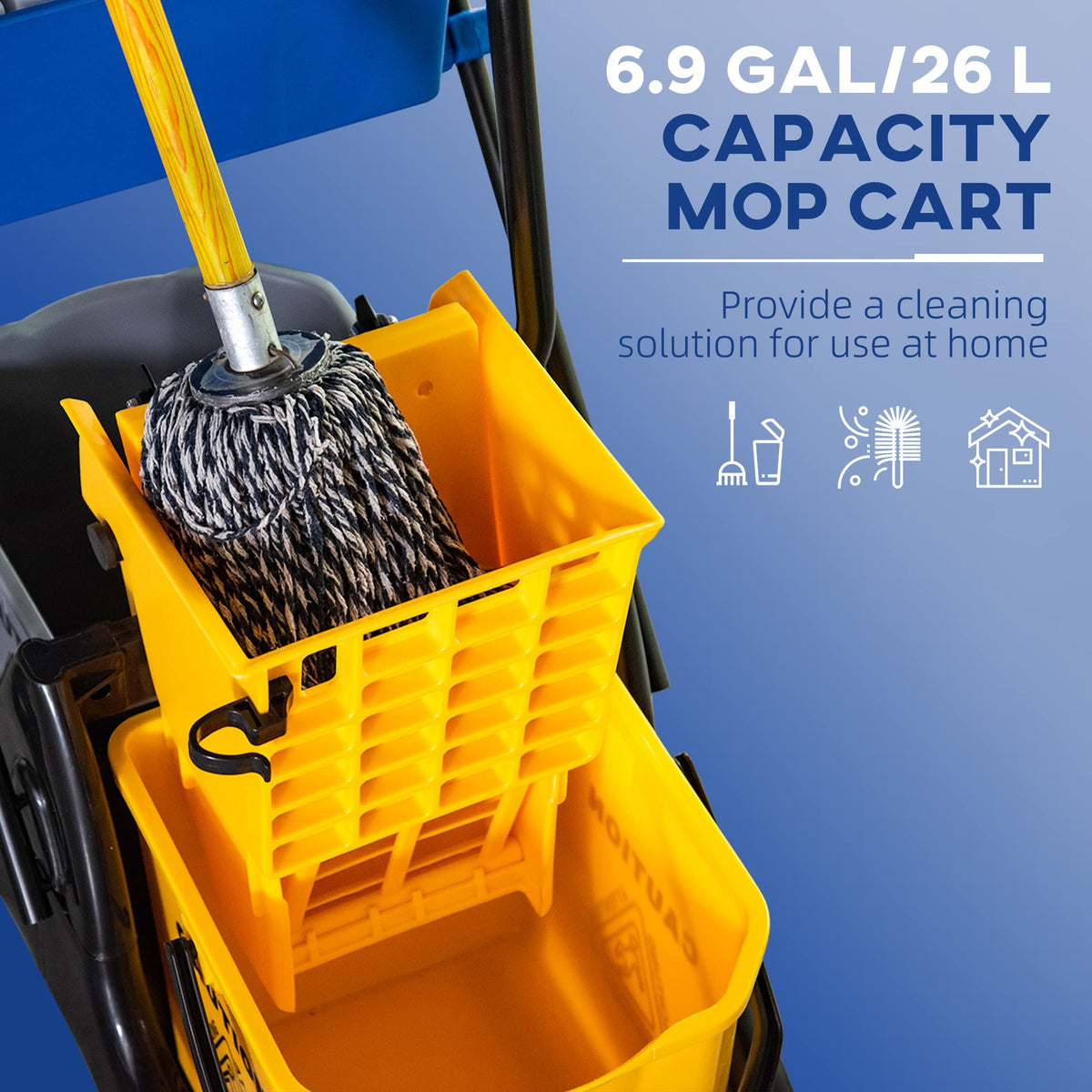 Mop Water Bucket Wringer Cart
