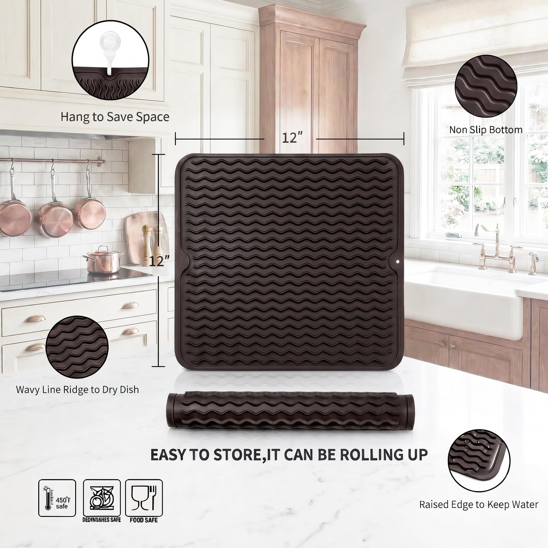 Silicone Dish Drying Mat for Multiple Usage