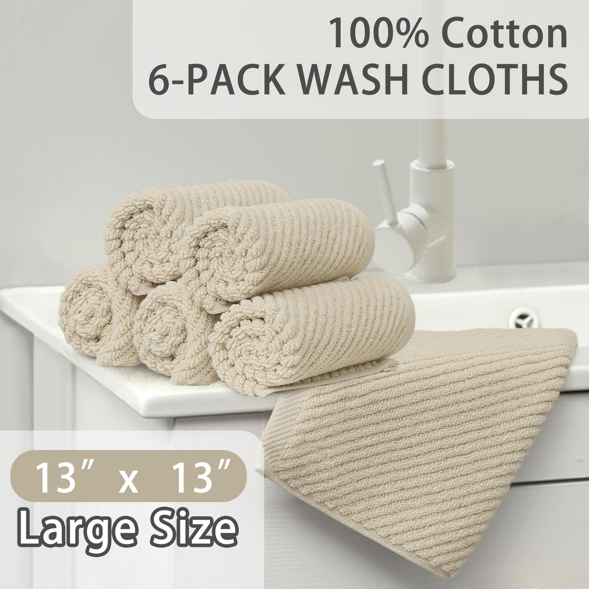 Washcloths 6PC (6 Count)