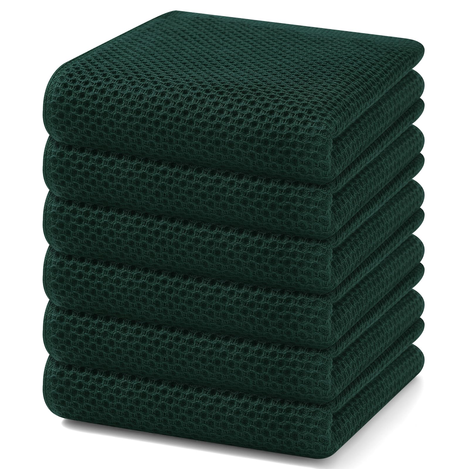 100% Cotton Waffle Weave Kitchen Dish Towels 6 (6 Count)