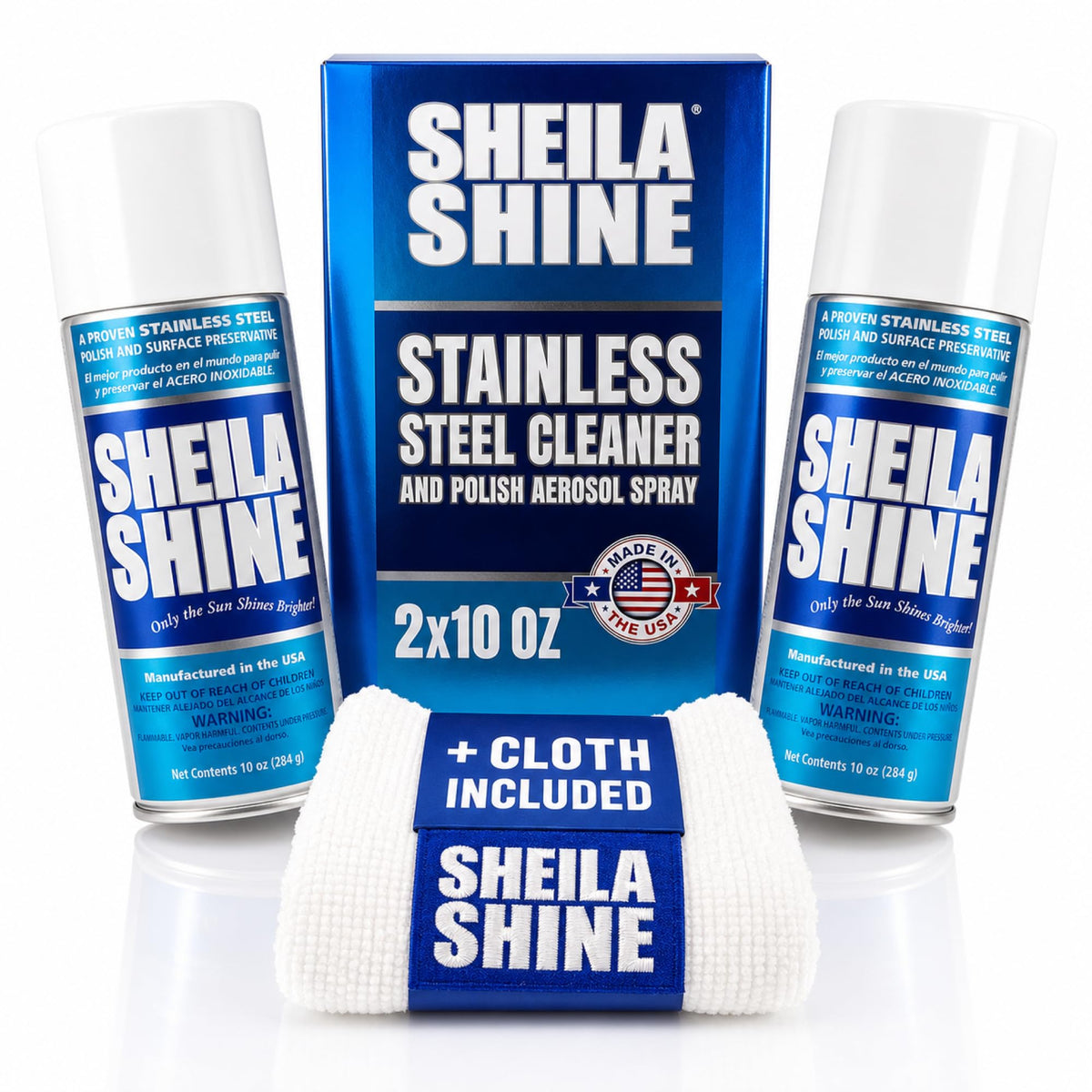 2 x 10oz Sheila Shine Stainless Steel Cleaner and Polish w (10 Ounce)