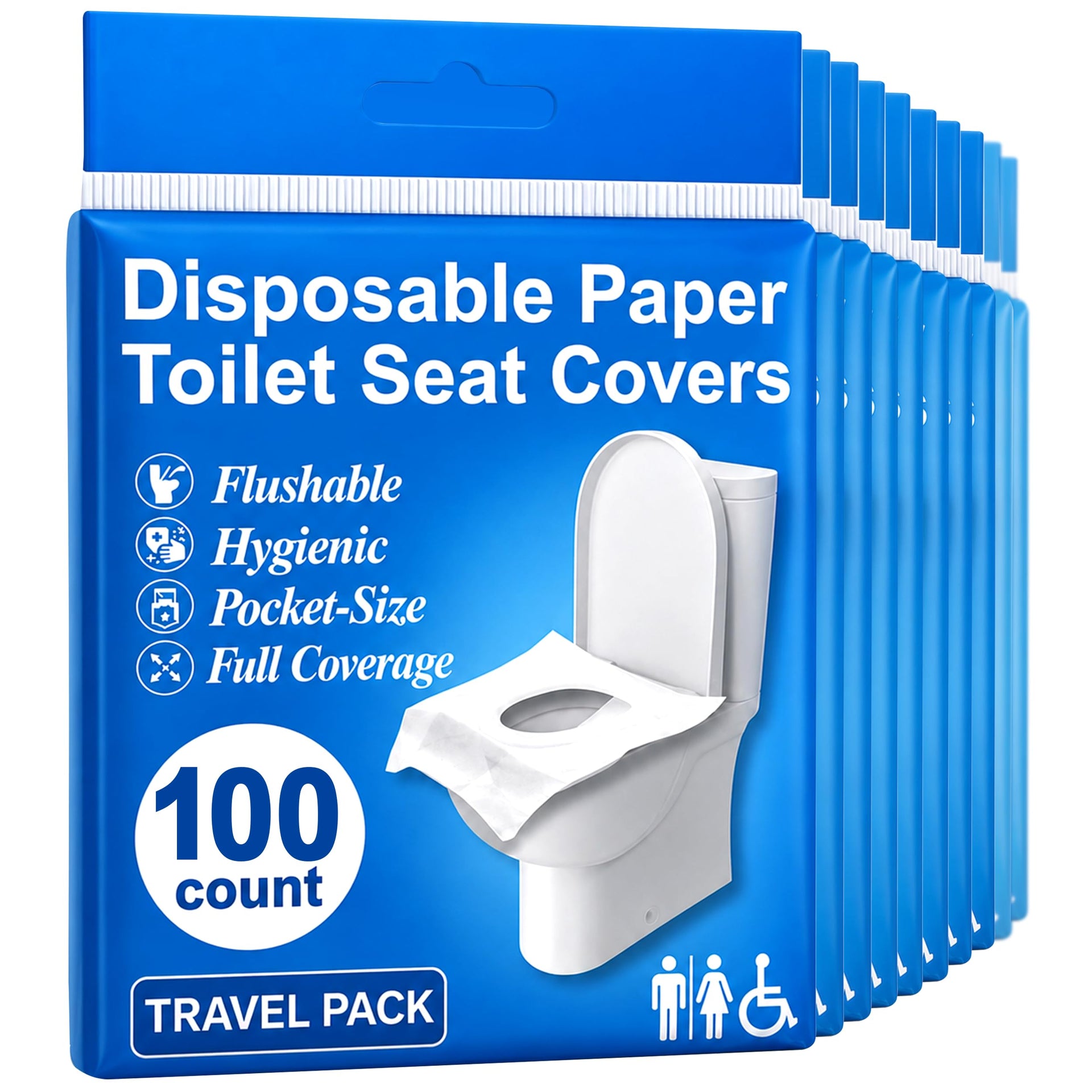 Disposable Toilet Seat Covers Flushable XL 100 Pack (100 Count)