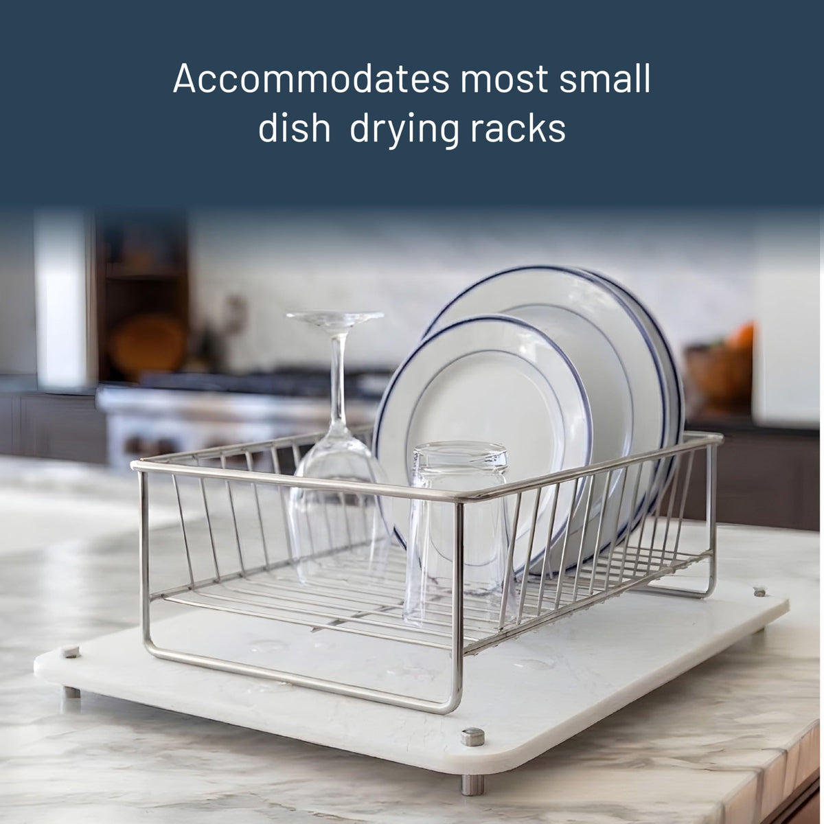 White Stone Dish Drying Mat for Kitchen Counter
