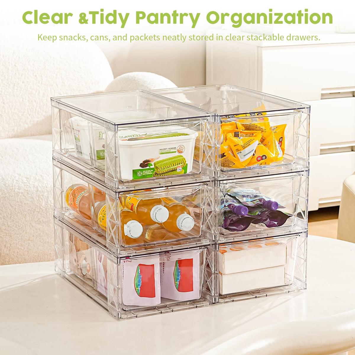 6 Pack Acrylic Storage Drawers (6 Count)