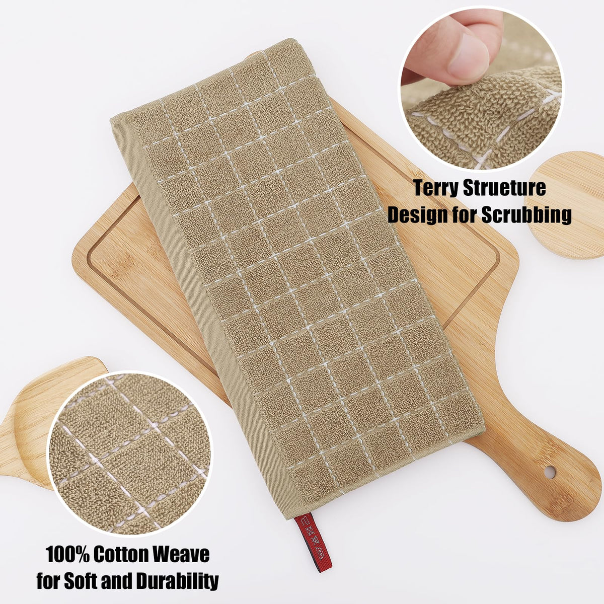 100% Cotton Terry Kitchen Dish Cloths (8 Count)