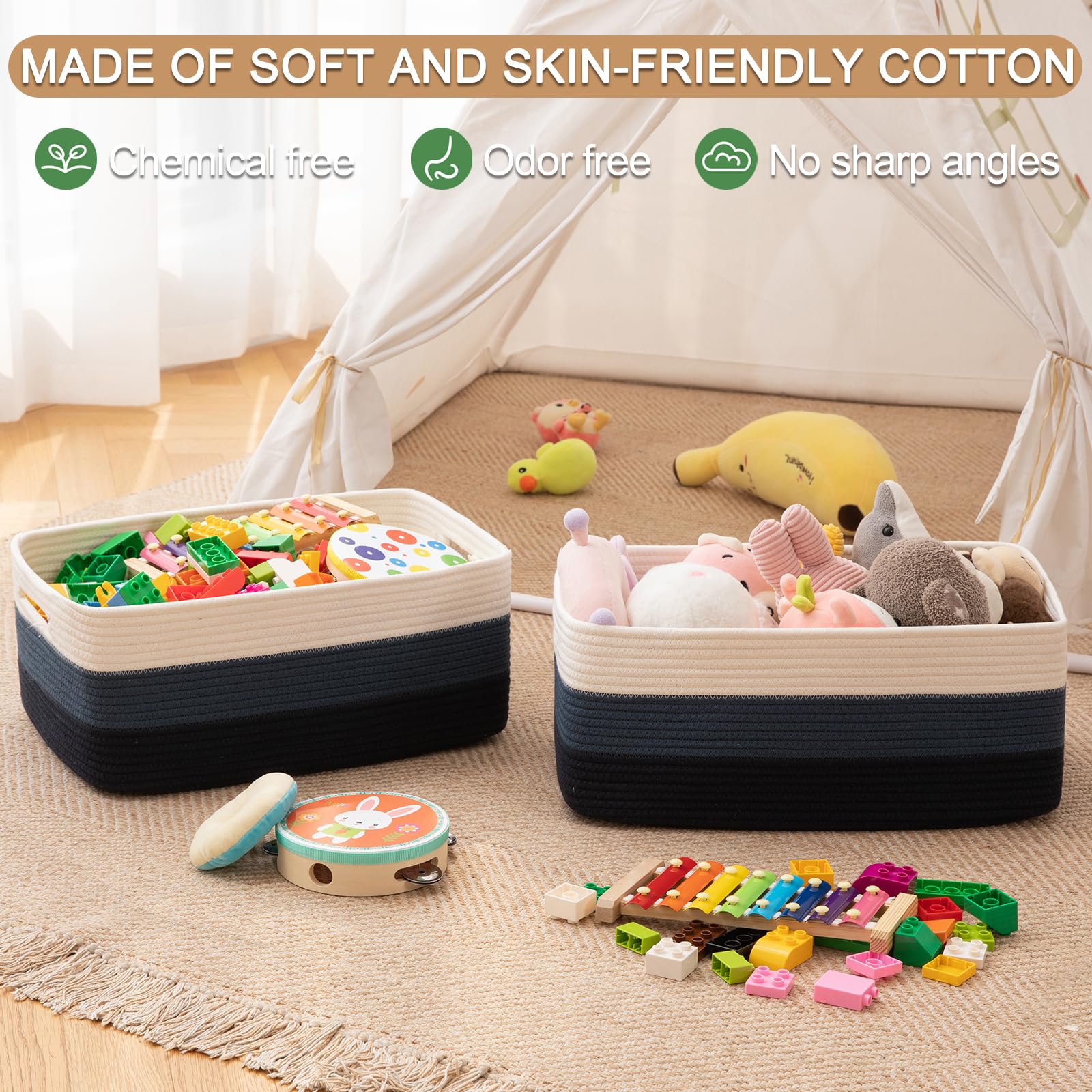 Large Storage Basket for Organizing (2 Count)