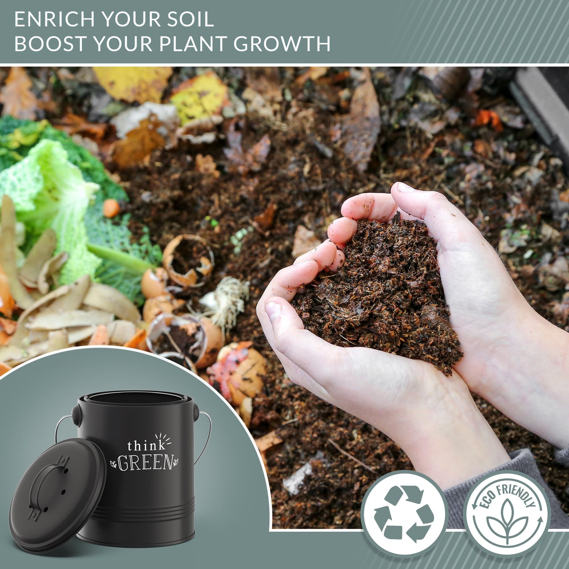 1.2 Gallon Kitchen Counter Compost Bin with Lid