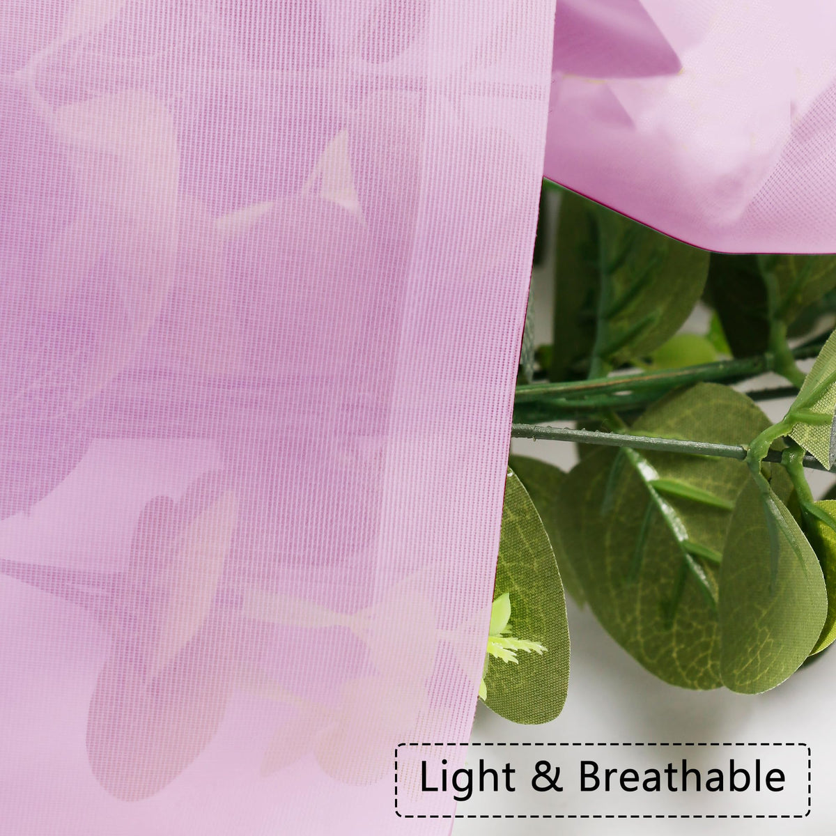 Pink Sheer Valances for Window 2 Pack (2 Count)