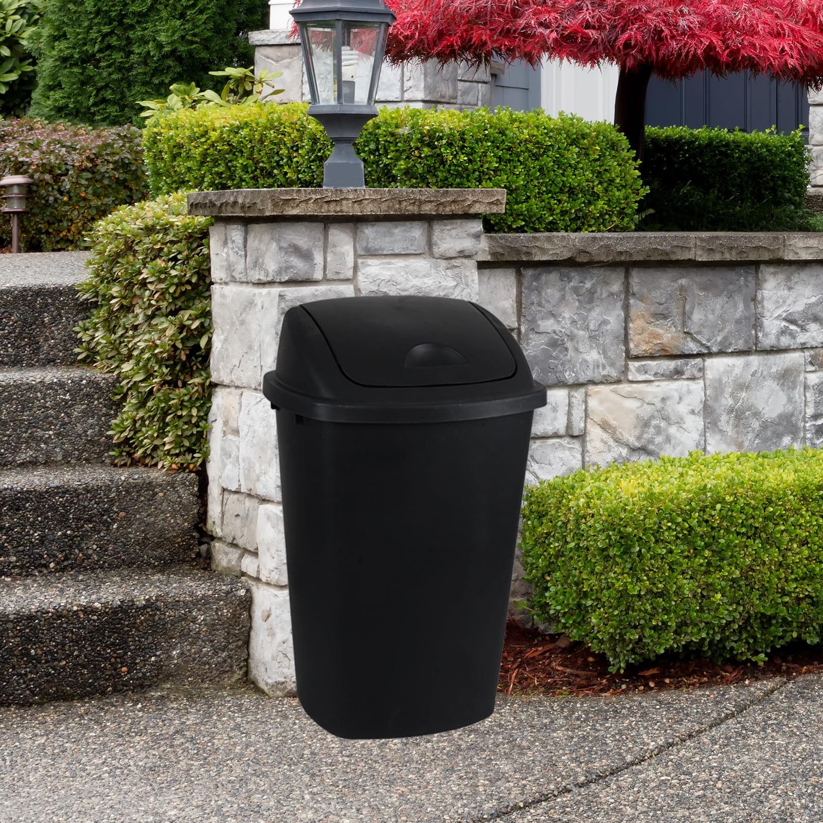 4 Pack 13 Gallon Kitchen Trash Garbage Can with Swing Lid (4 Count)
