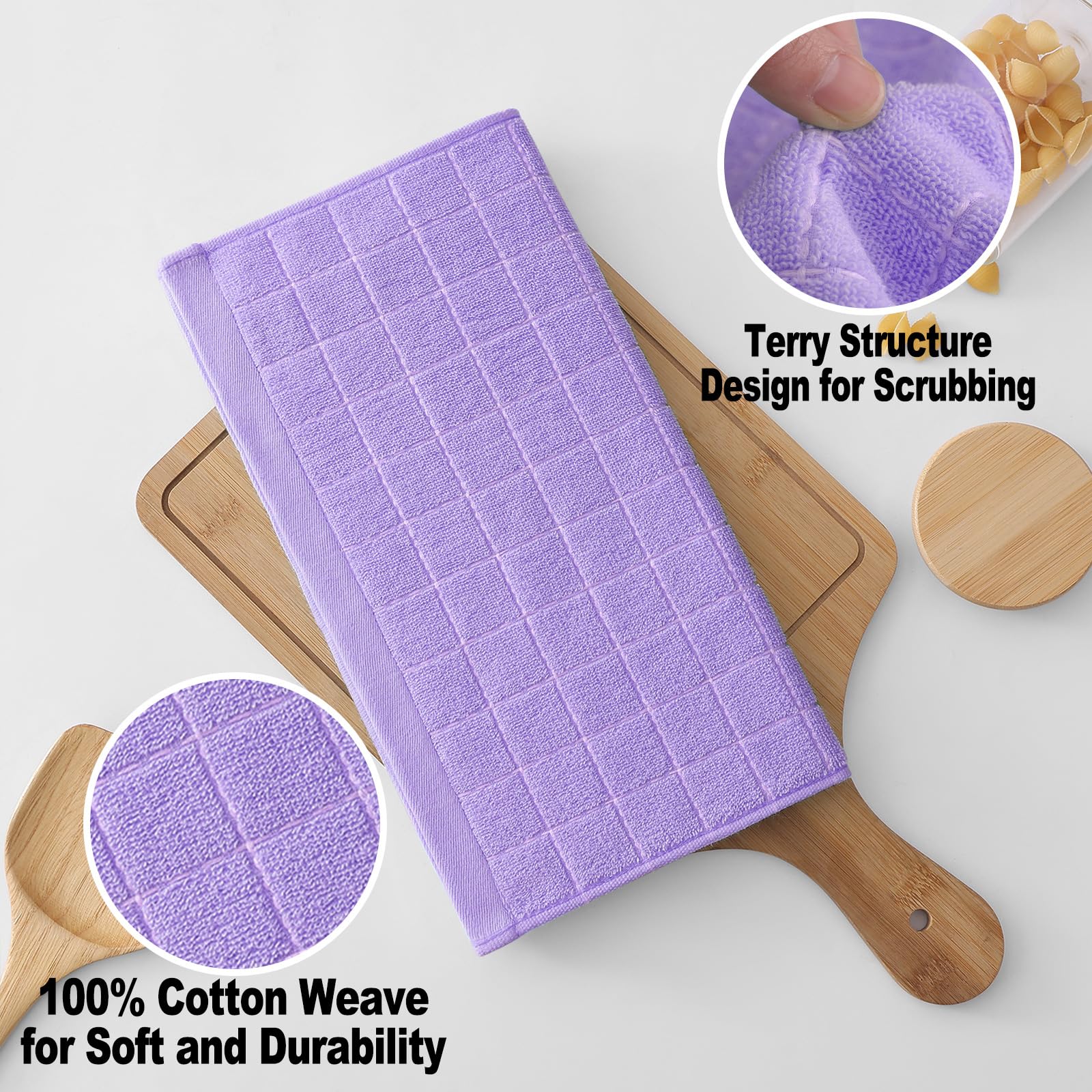 100% Cotton Terry Kitchen Dish Cloths (12 Count)