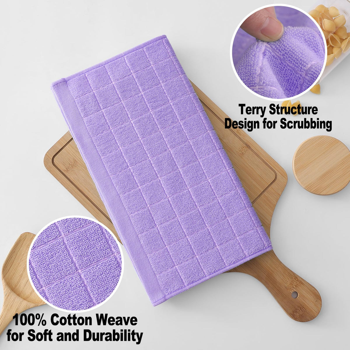 100% Cotton Terry Kitchen Dish Cloths (6 Count)