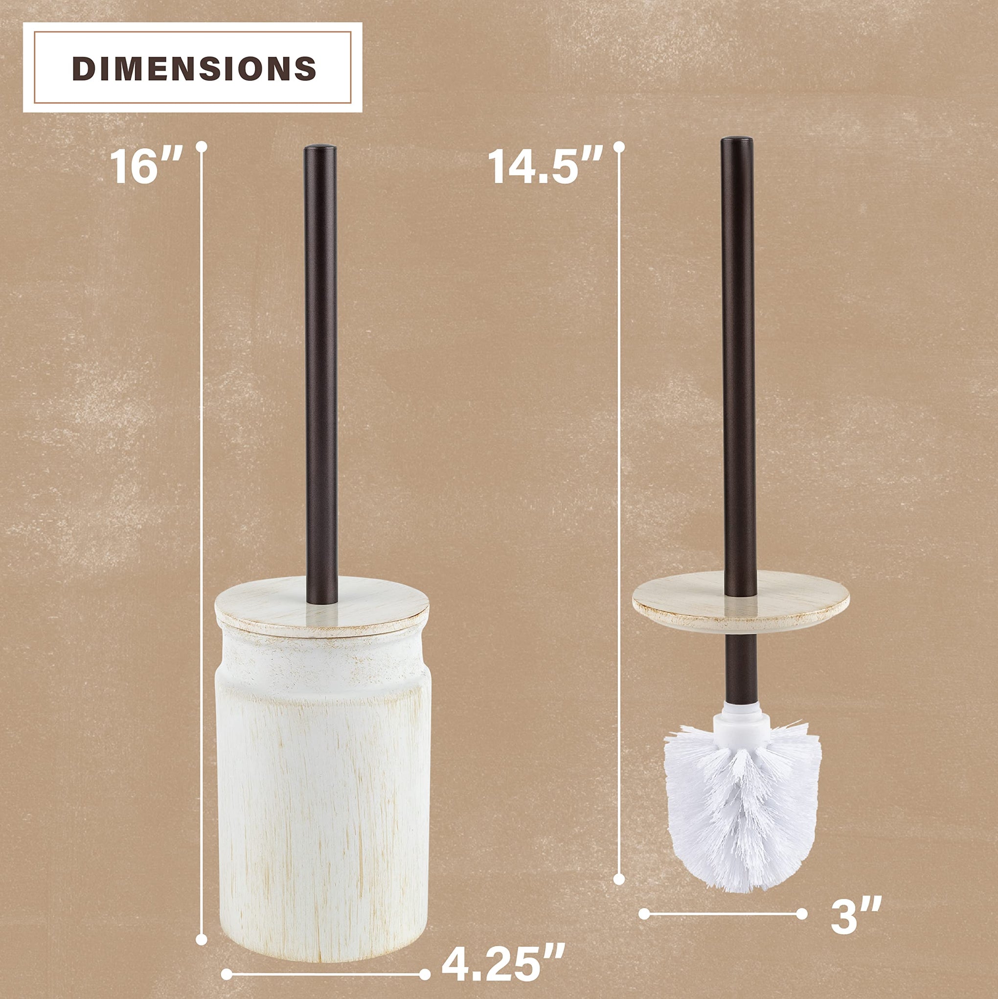 Rustic Luxe Toilet Brush and Holder Set