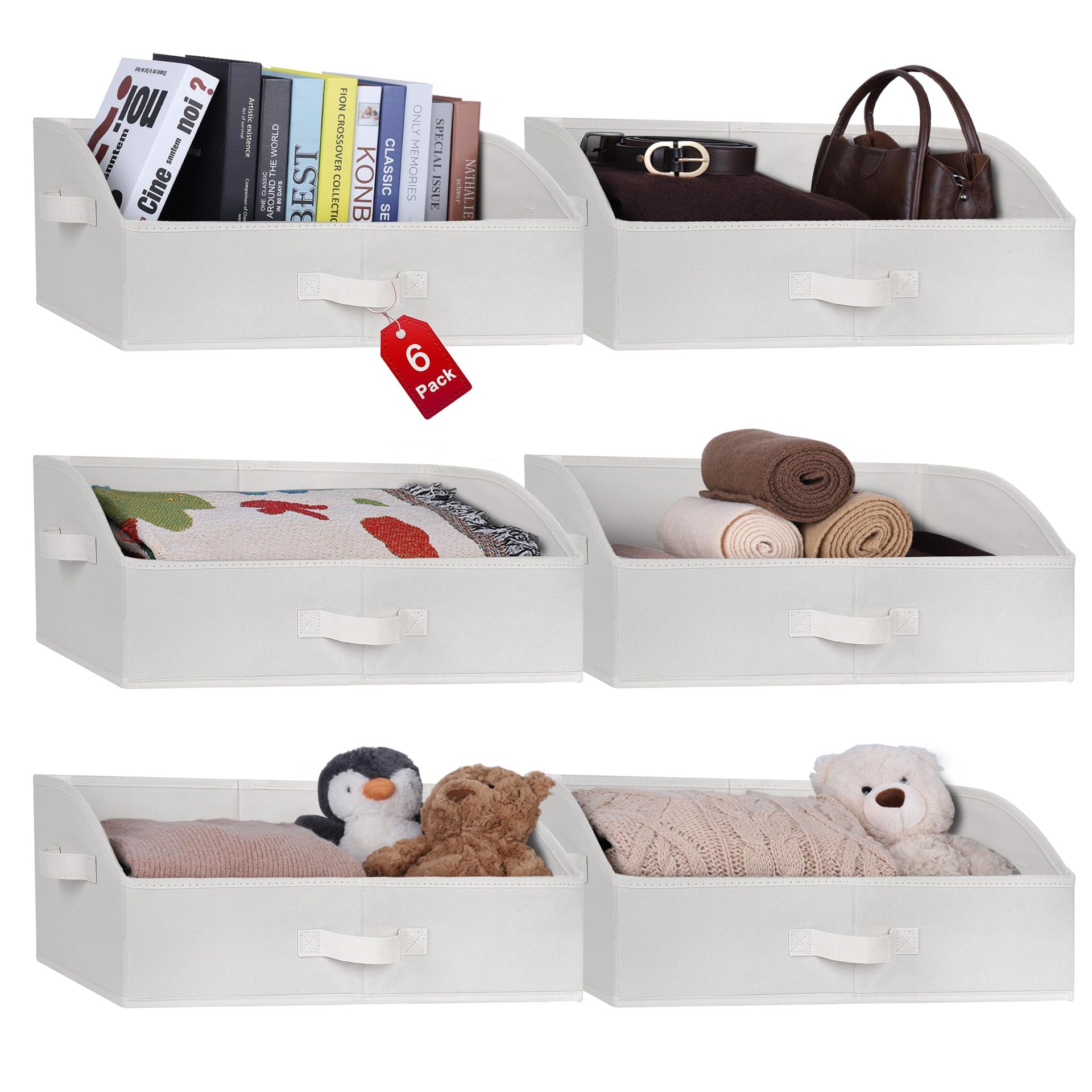 6 Pack XL Trapezoid Closet Bins (6 Count)