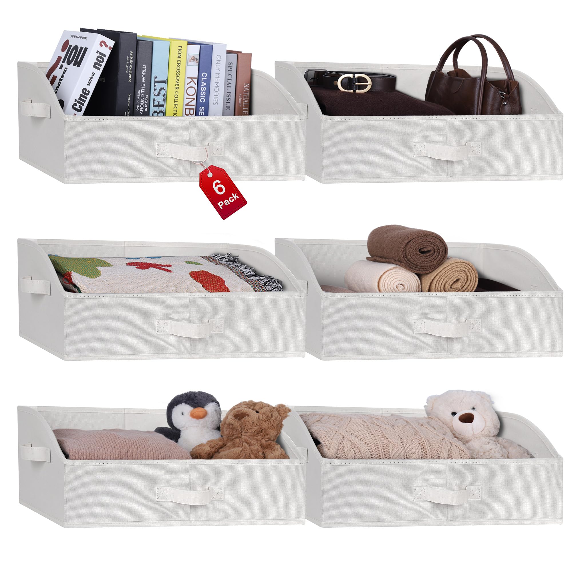 6 Pack XL Trapezoid Closet Bins (6 Count)