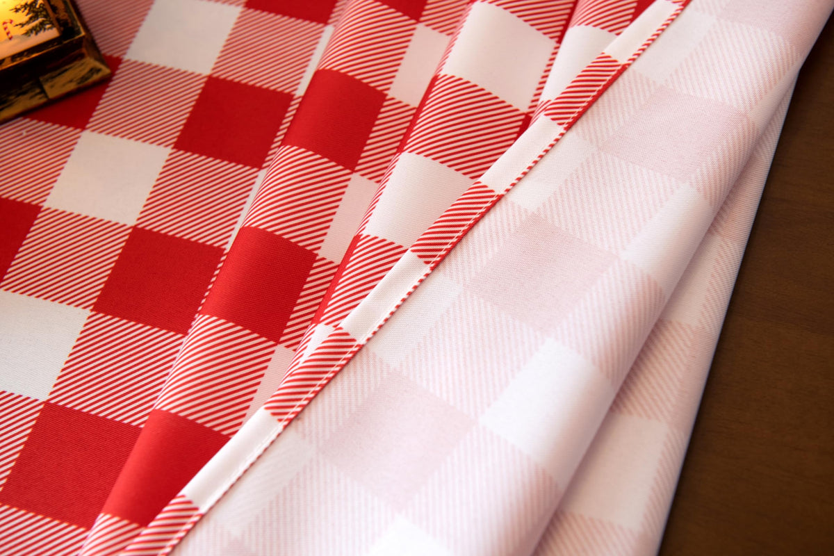 Classic Gingham Plaid Tablecloth Fabric