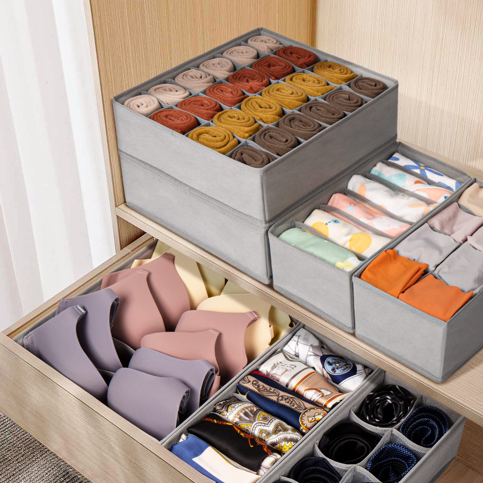 12 Pack Sock Underwear Drawer Organizer Dividers (12 Count)