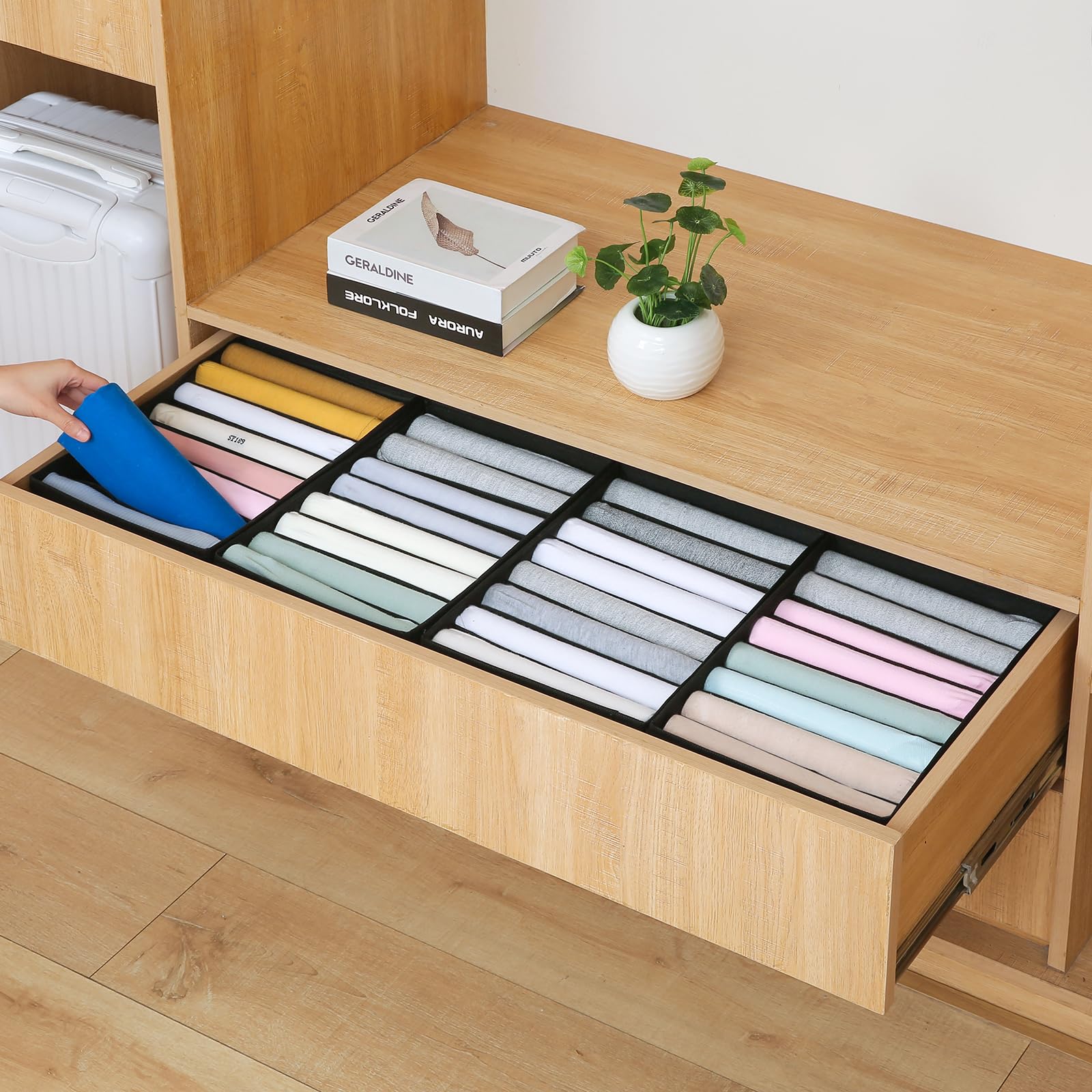 4 Pack Drawer Organizers for Clothing (4 Count)