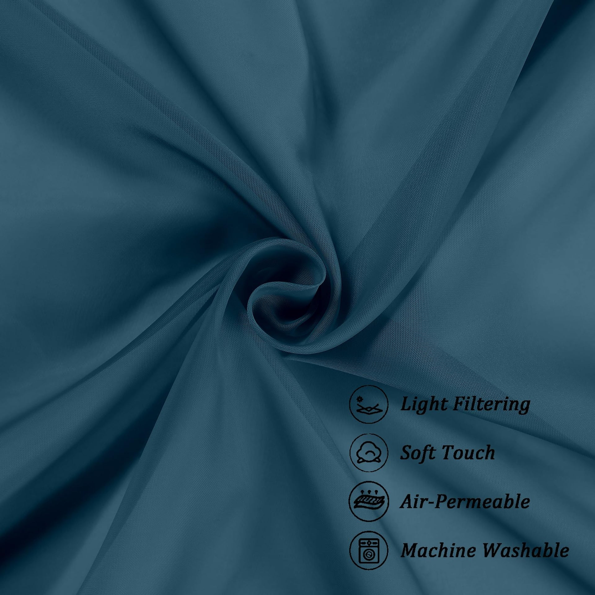 Stone Blue Sheer Valances for Windows 2 Pack (2 Count)