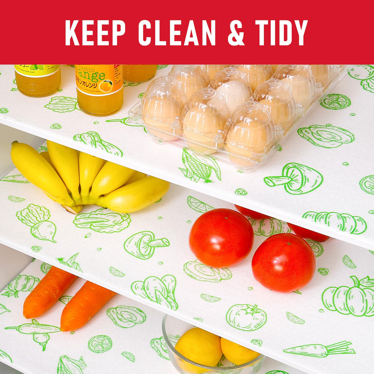 Refrigerator Drawe Liners Super Absorbent Fridge Bin Mats Keep Produce Fresh Longer Air Circulating Non (24 Sq Ft)