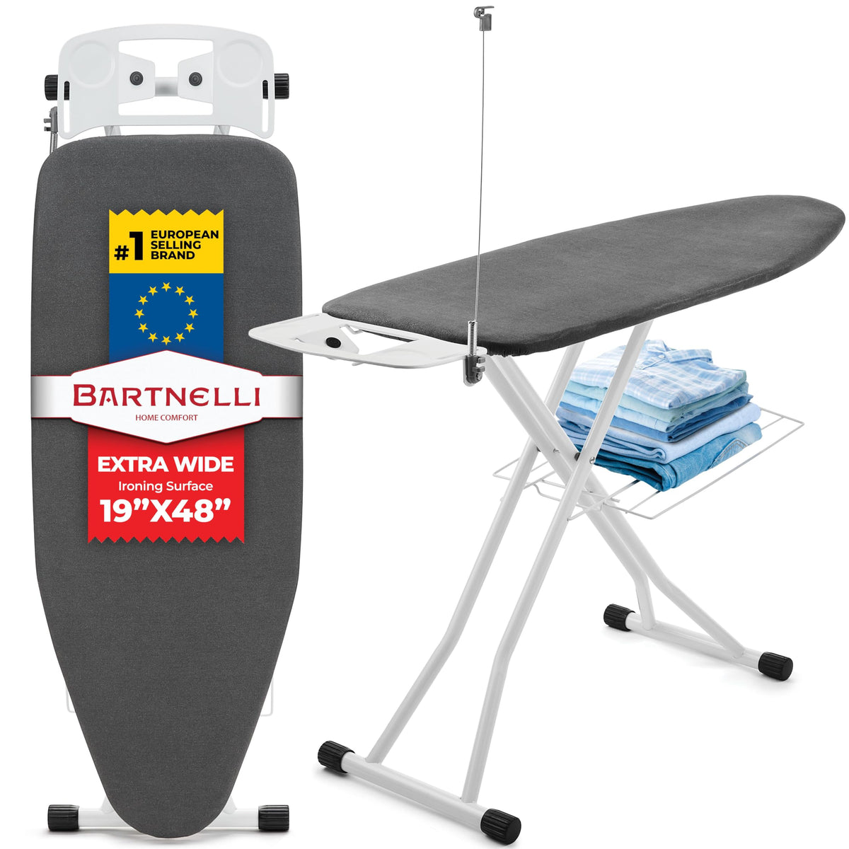 Extra Wide Pro Ironing Board 19x48 Ironing Surface with Iron Rest