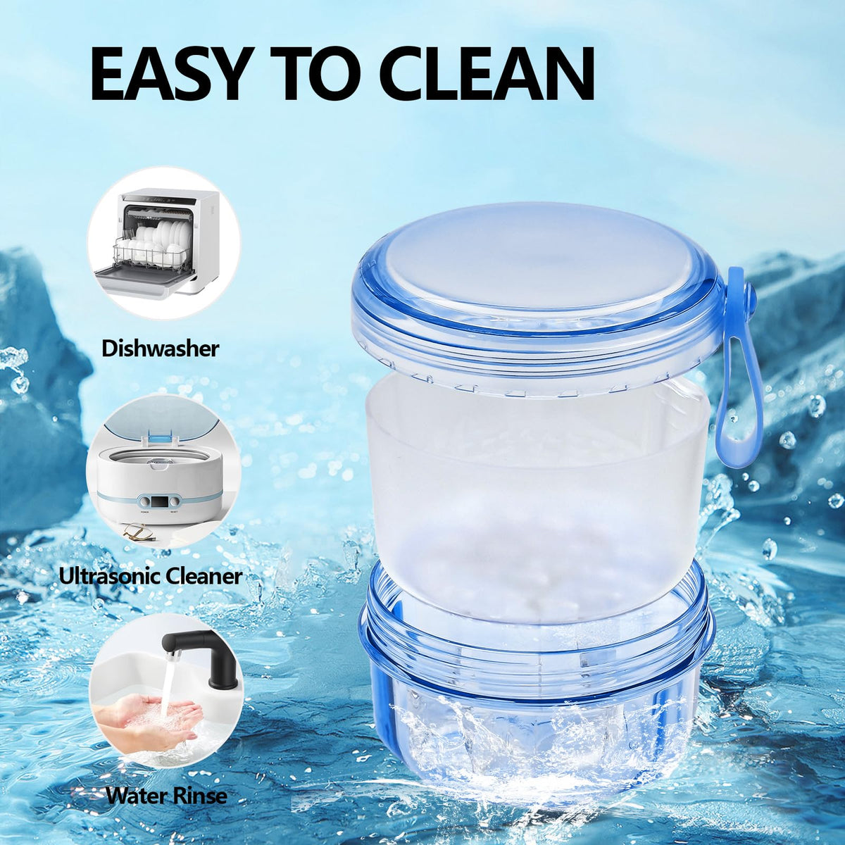 No Leak Partial Denture Case Retainer Bath Box Cup
