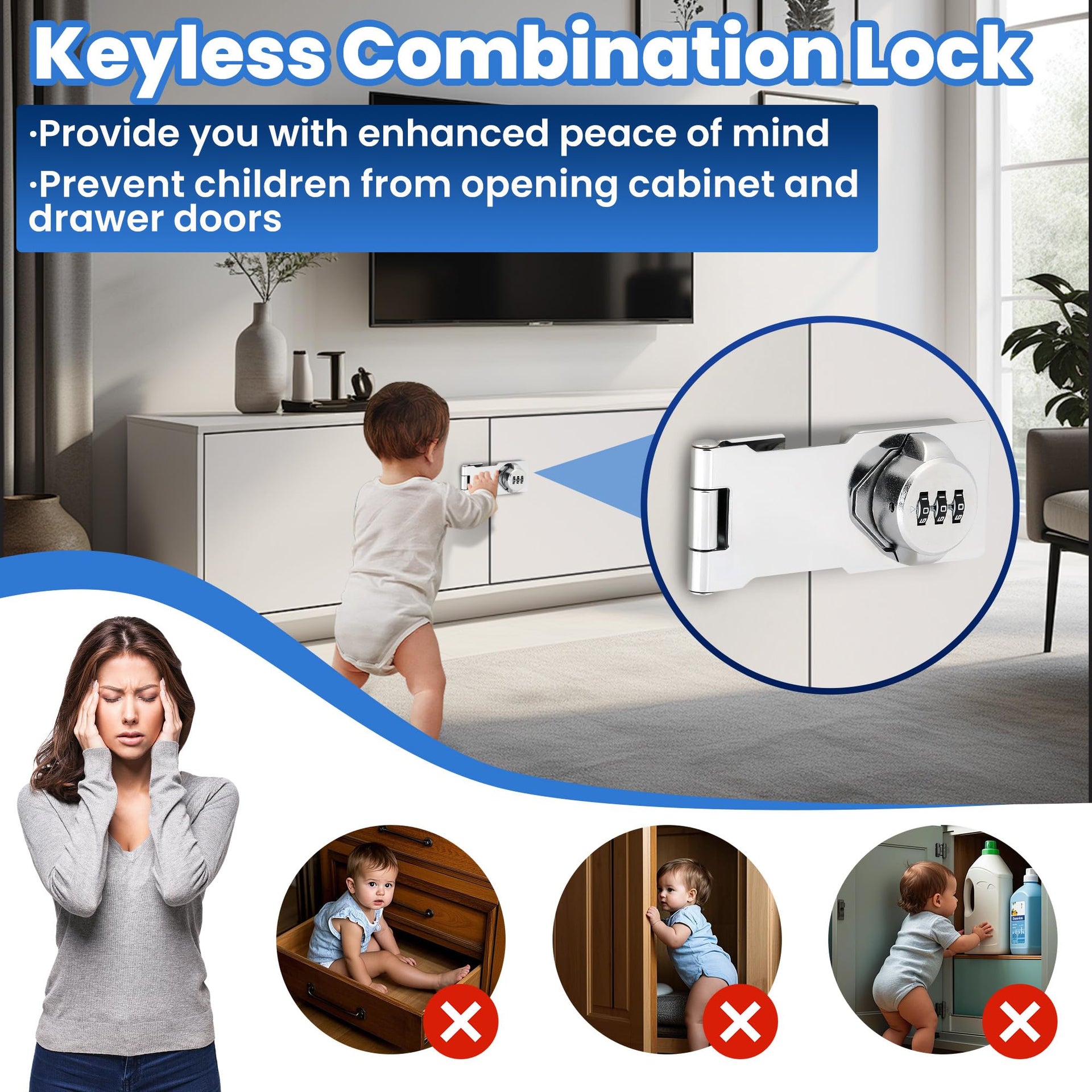 Keyless Cabinet Lock with Combination Code