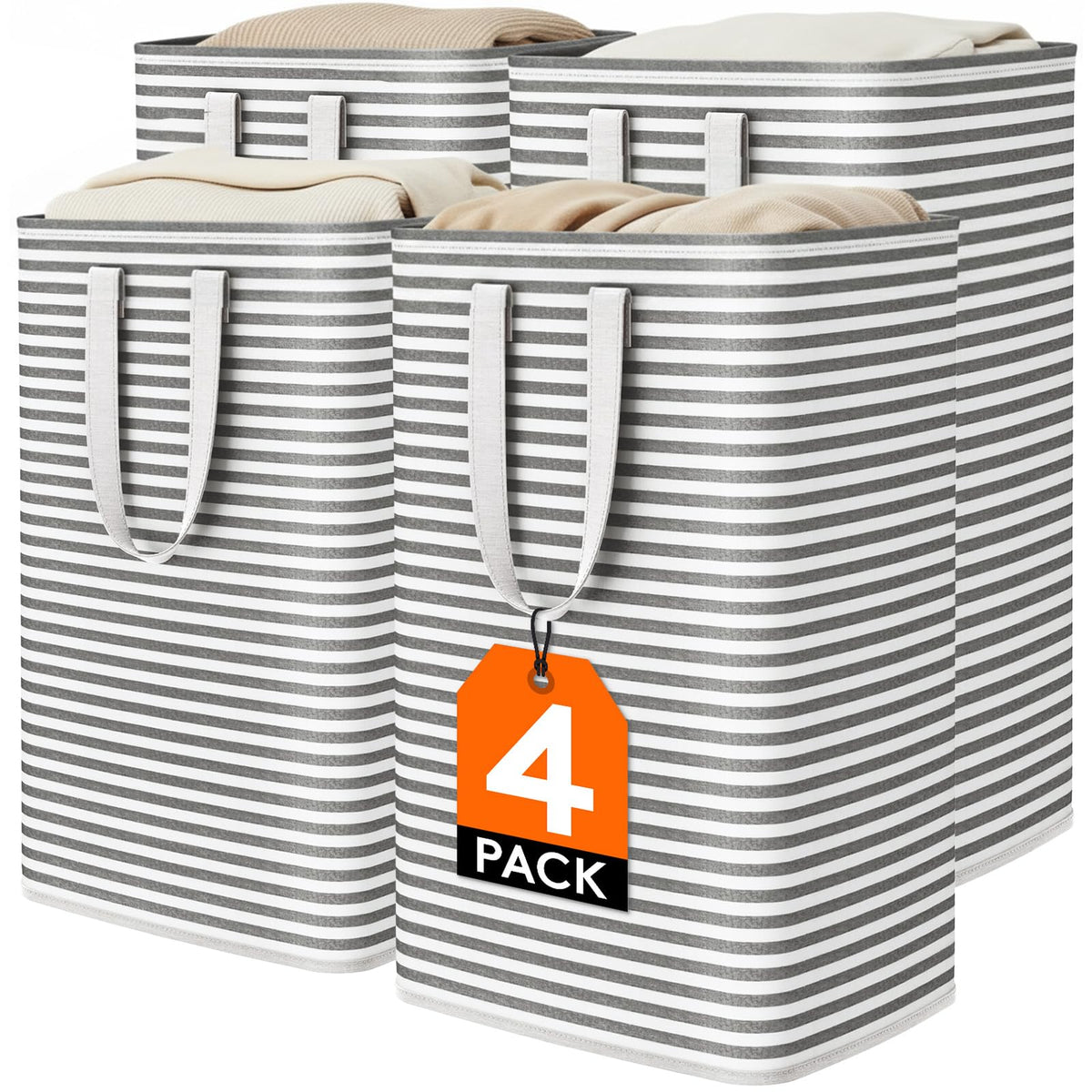 4 Pack Laundry Basket 80L Each (4 Count)