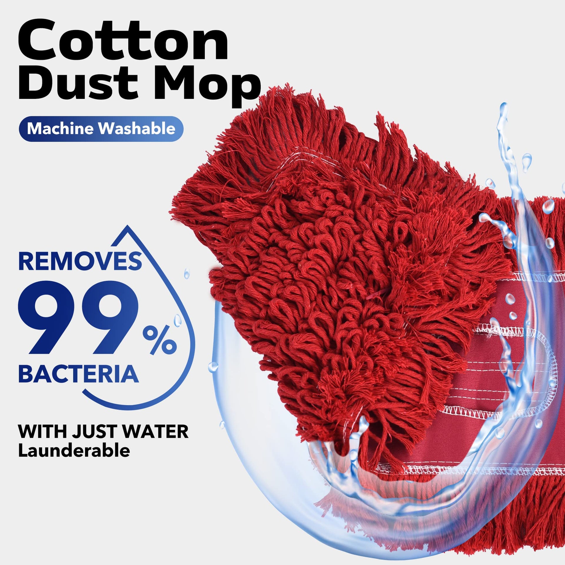 Matthew Cleaning 24'' Industrial Strength Cotton Dust Mop Refill Washable Replacement Heads for Residential & Commercial Use Fit Standard Dust Mop Frames (3 Count) - ModHome Supplies