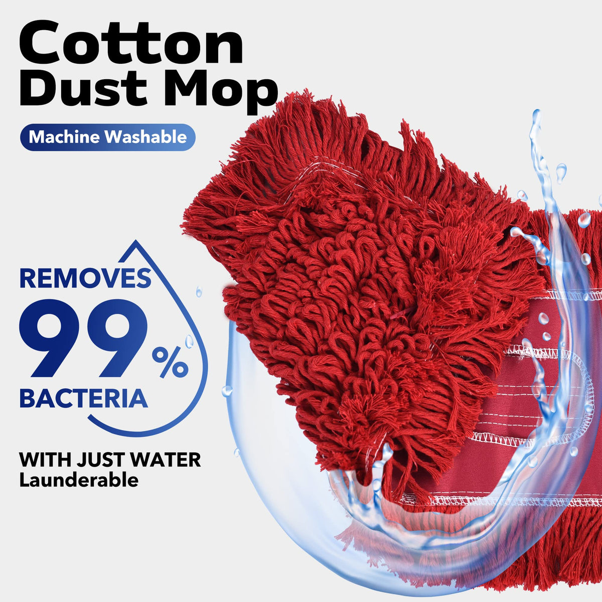 Matthew Cleaning 24'' Industrial Strength Cotton Dust Mop Refill Washable Replacement Heads for Residential & Commercial Use Fit Standard Dust Mop Frames (6 Count) - ModHome Supplies