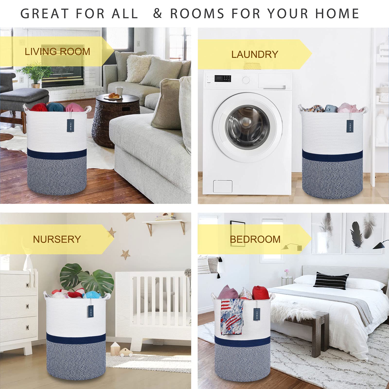 Tall Woven Blanket & Laundry Basket