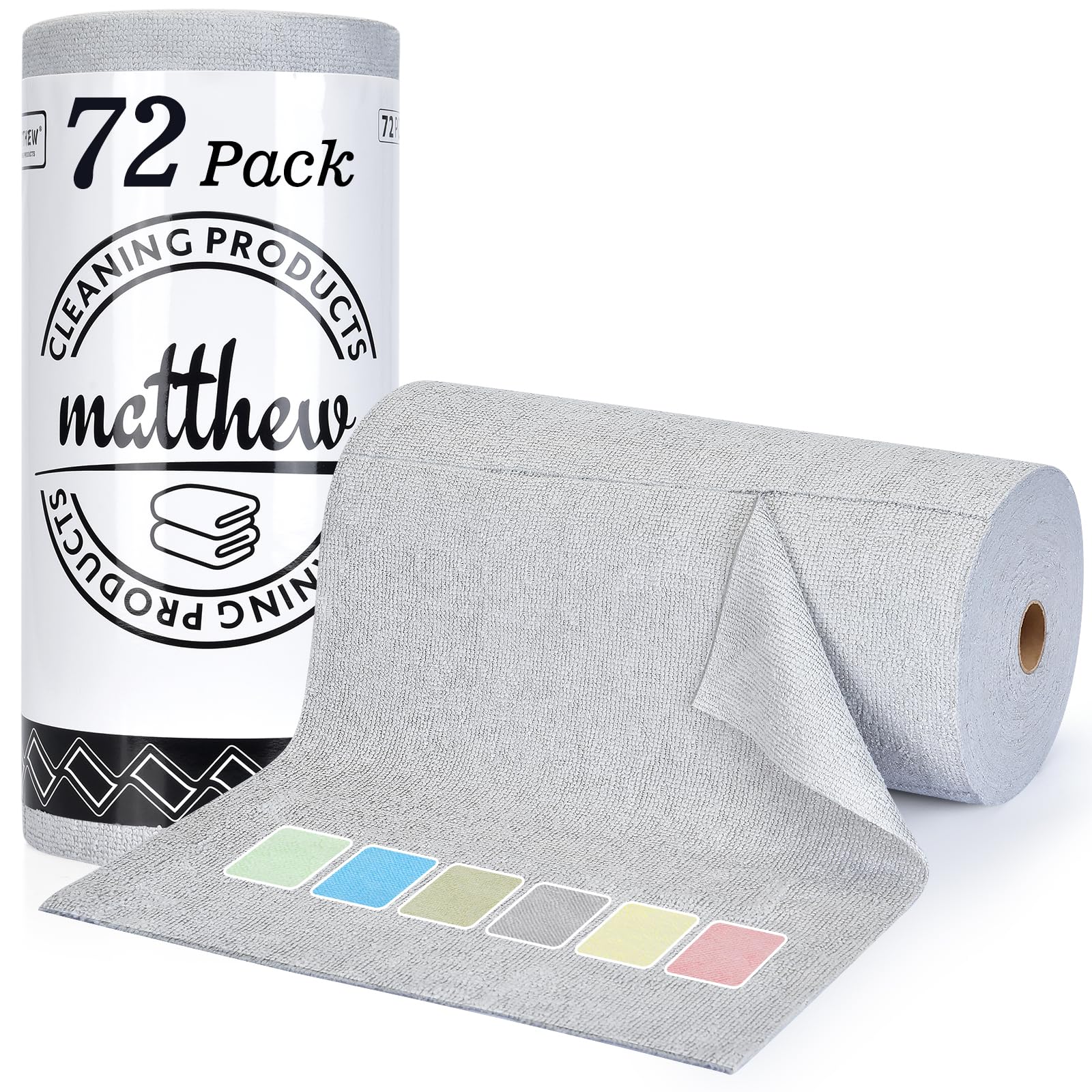 Matthew Microfiber Cleaning Cloth Roll 72Pack (72 Count)