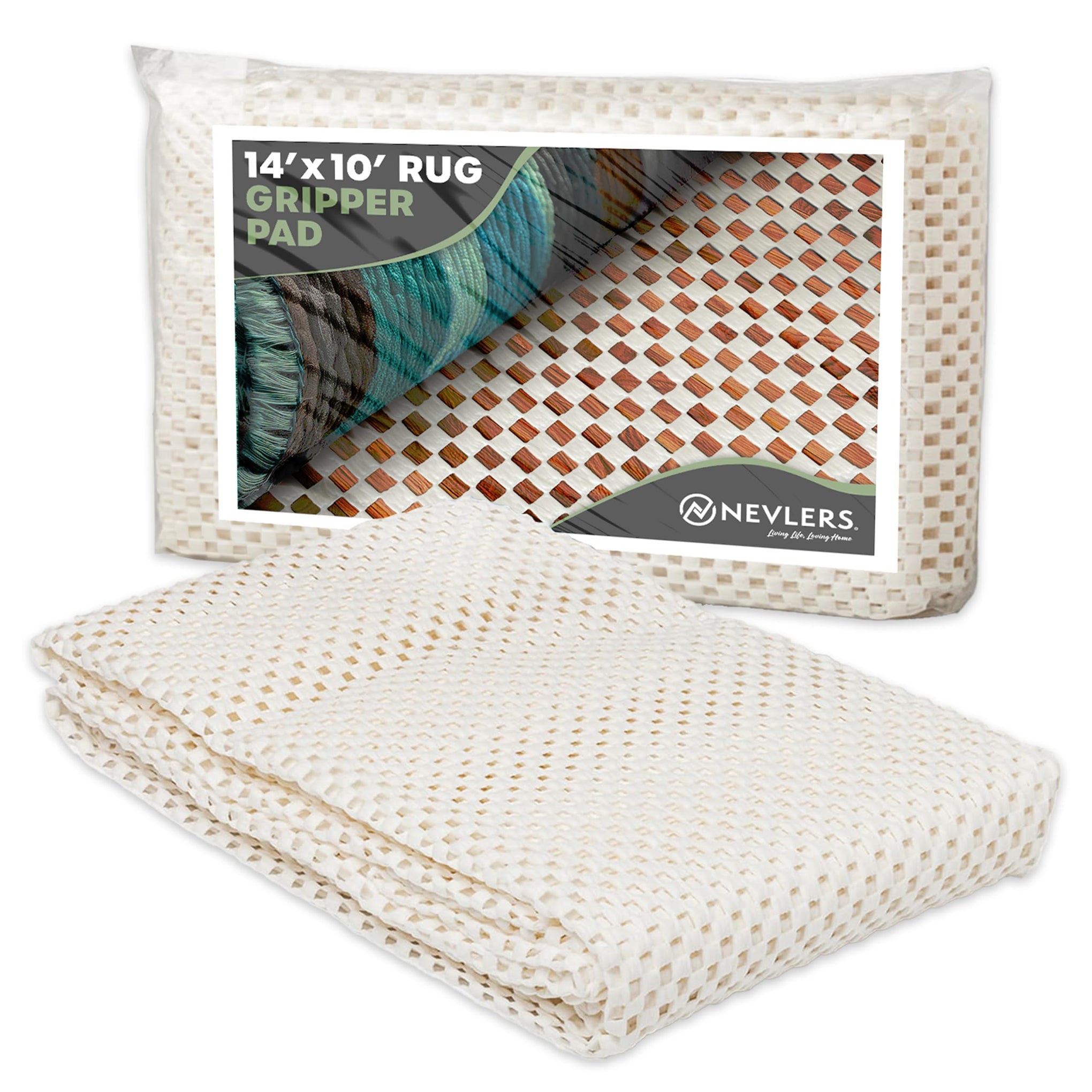 10ft x 14ft White PVC Foam Non Slip Rug Pad (140 Sq Ft)
