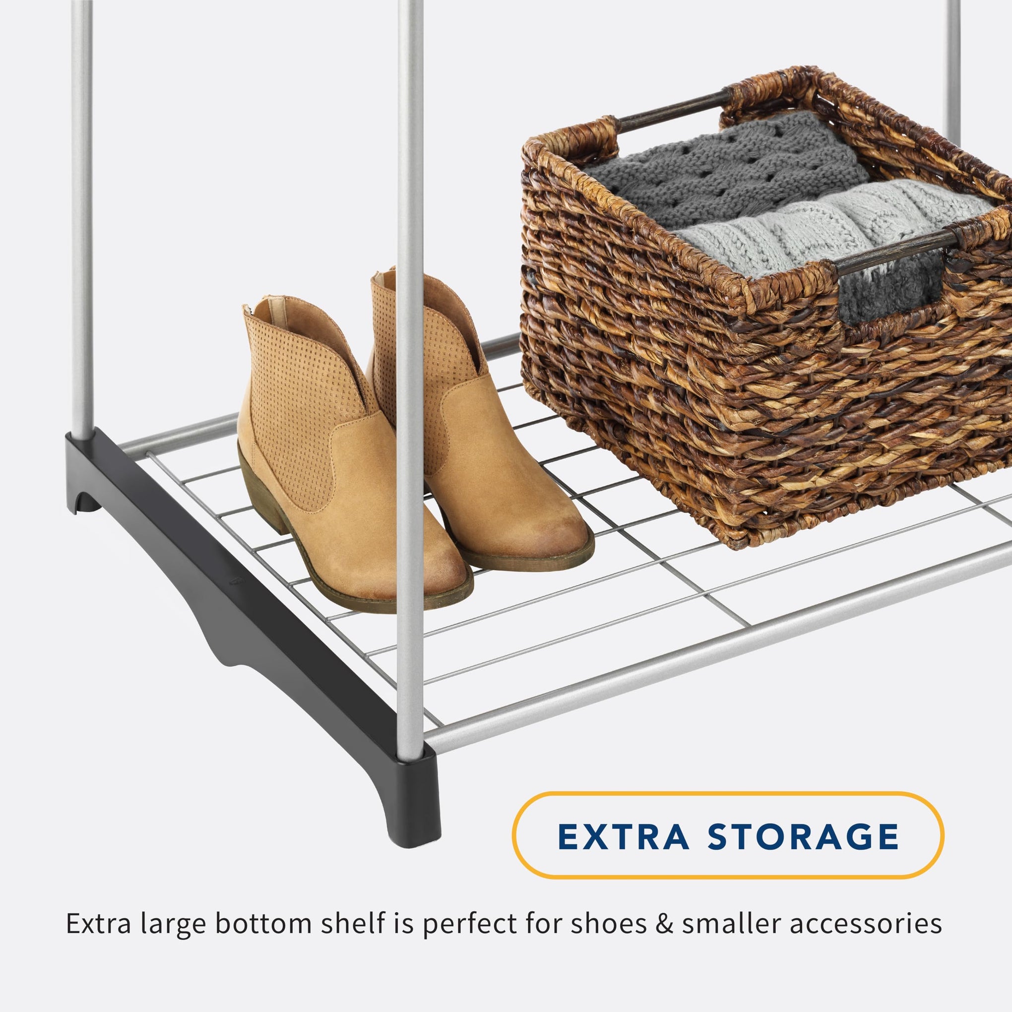 Double Rod Freestanding Closet Organizer