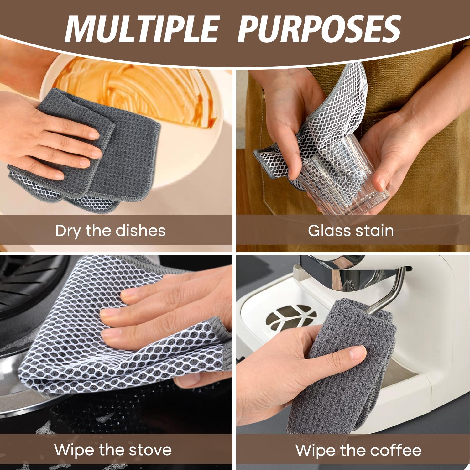 Dish Cloths for Washing Dishes with Scrub Side (9 Count)